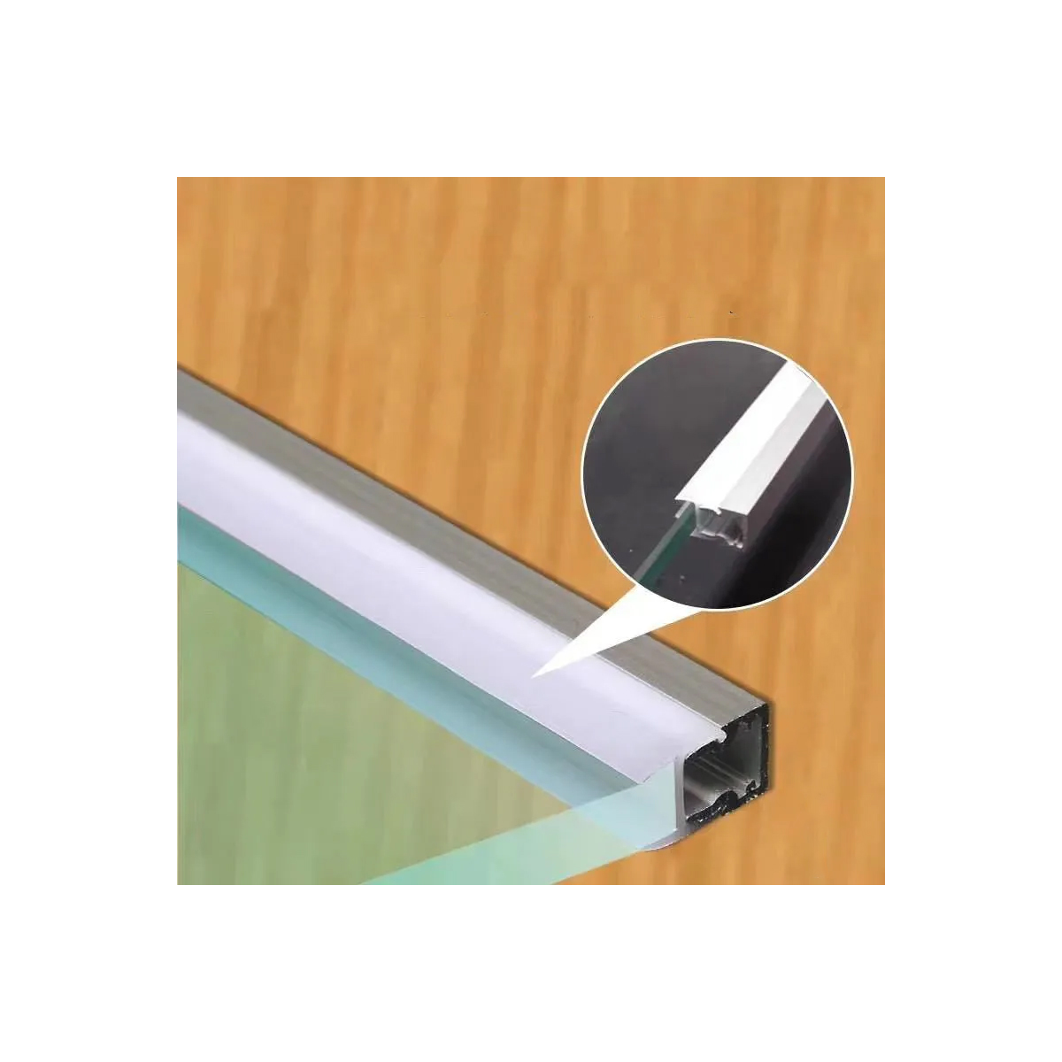 GloboStar® GLASSBOARD-PROFILE 70808-3M Προφίλ Αλουμινίου - Βάση & Ψύκτρα Ταινίας LED με Λευκό Γαλακτερό Κάλυμμα - Χρήση για Μοριακό Φωτισμό Γυαλιού Πάχους 8mm - Πατητό Κάλυμμα - Ασημί - 3 Μέτρα - Πακέτο 5 Τεμαχίων - Μ300 x Π1.1 x Υ1.7cm - Image 11
