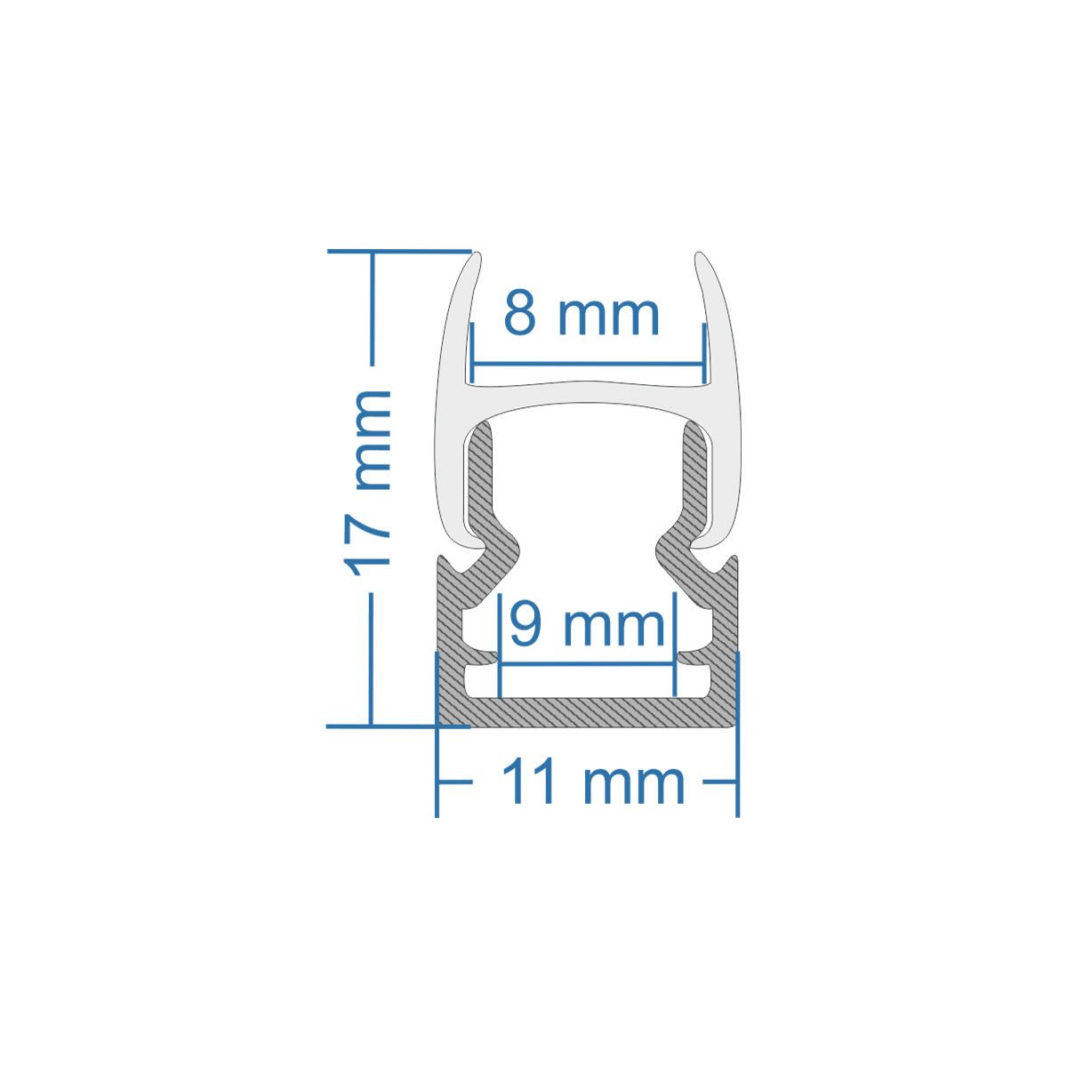 GloboStar® GLASSBOARD-PROFILE 70808-3M Προφίλ Αλουμινίου - Βάση & Ψύκτρα Ταινίας LED με Λευκό Γαλακτερό Κάλυμμα - Χρήση για Μοριακό Φωτισμό Γυαλιού Πάχους 8mm - Πατητό Κάλυμμα - Ασημί - 3 Μέτρα - Πακέτο 5 Τεμαχίων - Μ300 x Π1.1 x Υ1.7cm - Image 7