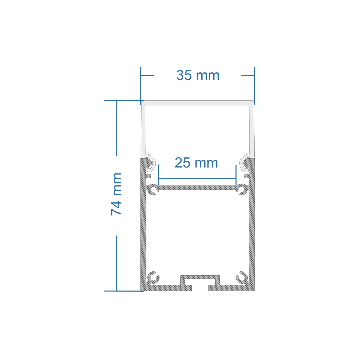 GloboStar® SURFACEPENDANT-PROFILE 70831-1M Προφίλ Αλουμινίου - Βάση & Ψύκτρα Ταινίας LED με Λευκό Γαλακτερό Κάλυμμα - Επιφανειακή & Κρεμαστή Χρήση - Πατητό Κάλυμμα - Λευκό - 1 Μέτρο - Μ100 x Π3.5 x Υ7.4cm - Image 8