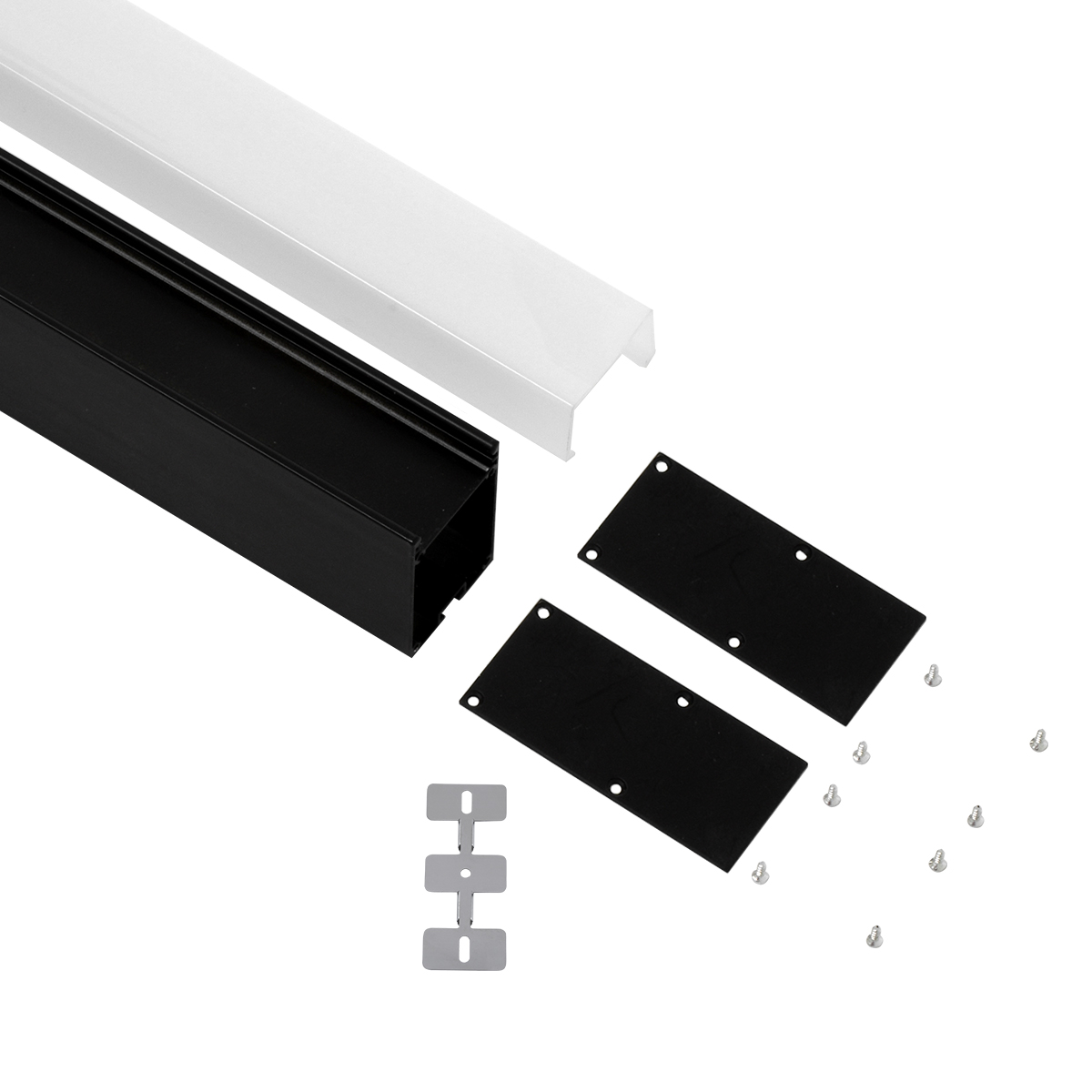 GloboStar® SURFACEPENDANT-PROFILE 70832-1M Προφίλ Αλουμινίου - Βάση & Ψύκτρα Ταινίας LED με Λευκό Γαλακτερό Κάλυμμα - Επιφανειακή & Κρεμαστή Χρήση - Πατητό Κάλυμμα - Μαύρο - 1 Μέτρο - Μ100 x Π3.5 x Υ7.4cm - Image 3