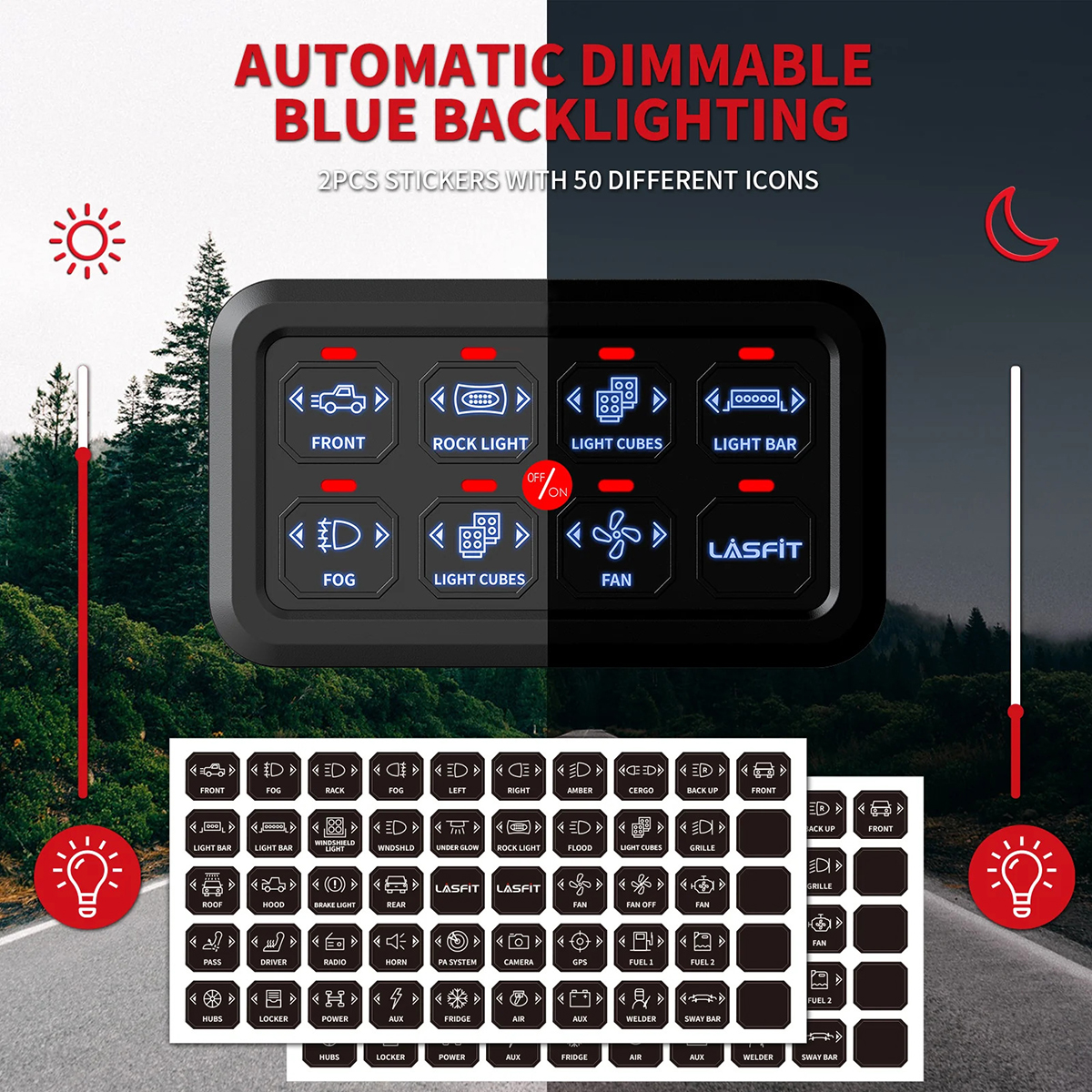 GloboStar® 81503 Ψηφιακό Πάνελ Ελέγχου Φωτισμού DIY Bluetooth για Οχήματα με 8 Διακόπτες On/Off DC 12-24V Max 1200W 60A Αδιάβροχο IP65 Μ12 x Π7 x Υ1.5cm - 2 Χρόνια Εγγύηση - Image 13