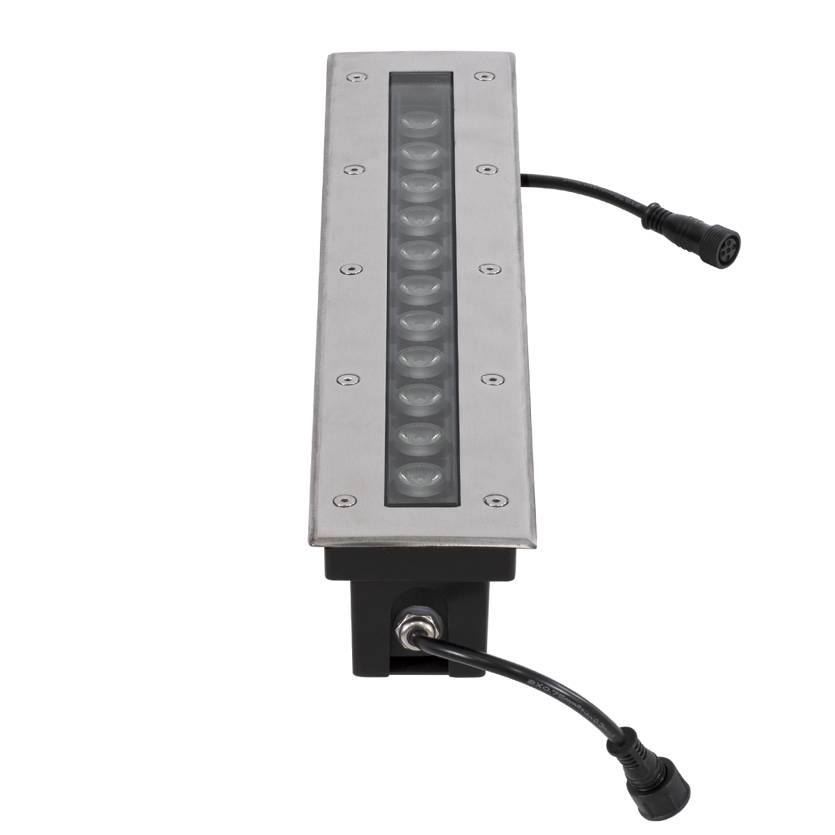 GLOBOSTAR® UNDERGROUND-REMVI 90193 Χωνευτή Μπάρα Φωτισμού Wall Washer LED 12W 1020lm 10° DC 24V Αδιάβροχο IP68 RGBW Dimmable DMX512 - Ανοξείδωτο Ατσάλι 304 - Μ50 x Π9 x Υ7.2cm / Μ48.5 x Π7.5cm - 3 Χρόνια Εγγύηση - Image 4