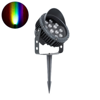 GLOBOSTAR® TREELIGHT-VINA 90362 Σποτ Φωτισμού με Αντιθαμβωτική Γρίλια για Φυτά - Δέντρα με Βάση Κήπου / Καρφωτό LED 24W 2040lm 10° DC 24V Αδιάβροχο IP65 RGBW DMX512 Dimmable - Γκρι Ανθρακί - Μ21.5 x Π18.3 x Υ14cm - 3 Χρόνια Εγγύηση