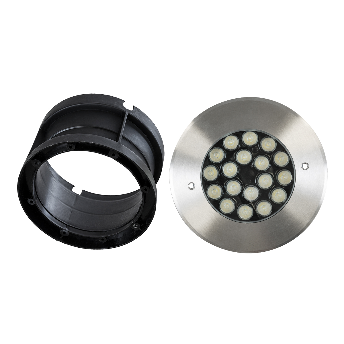 GloboStar® UNDERGROUND-SINA 90573 Χωνευτό Φωτιστικό Σποτ Δαπέδου LED 18W 1530lm 15° DC 24V Αδιάβροχο IP68 Φ20 x Υ11cm RGBW DMX512 - Ανοξείδωτο Ατσάλι - 3 Χρόνια Εγγύηση - Image 10