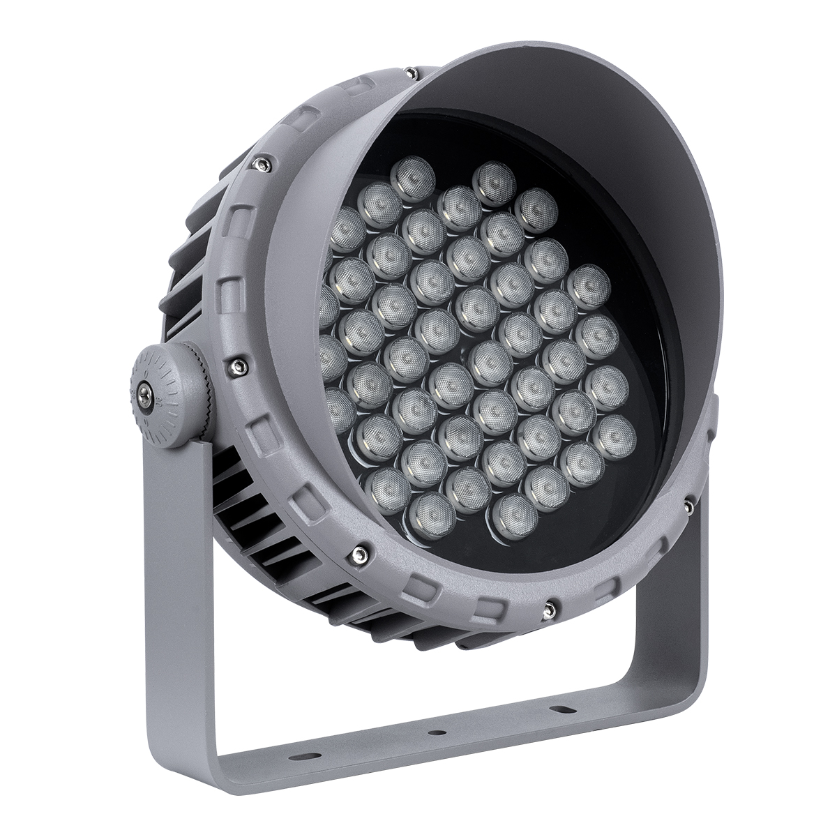 GLOBOSTAR® FLOOD-MENA 90646 Προβολέας Σποτ Wall Washer με Αντιθαμβωτική Γρίλια LED 48W 4320lm 30° AC 220-240V Αδιάβροχο IP65 Θερμό Λευκό 3000K - Ασημί - Μ25 x Π25 x Υ18cm - 3 Χρόνια Εγγύηση - Image 3