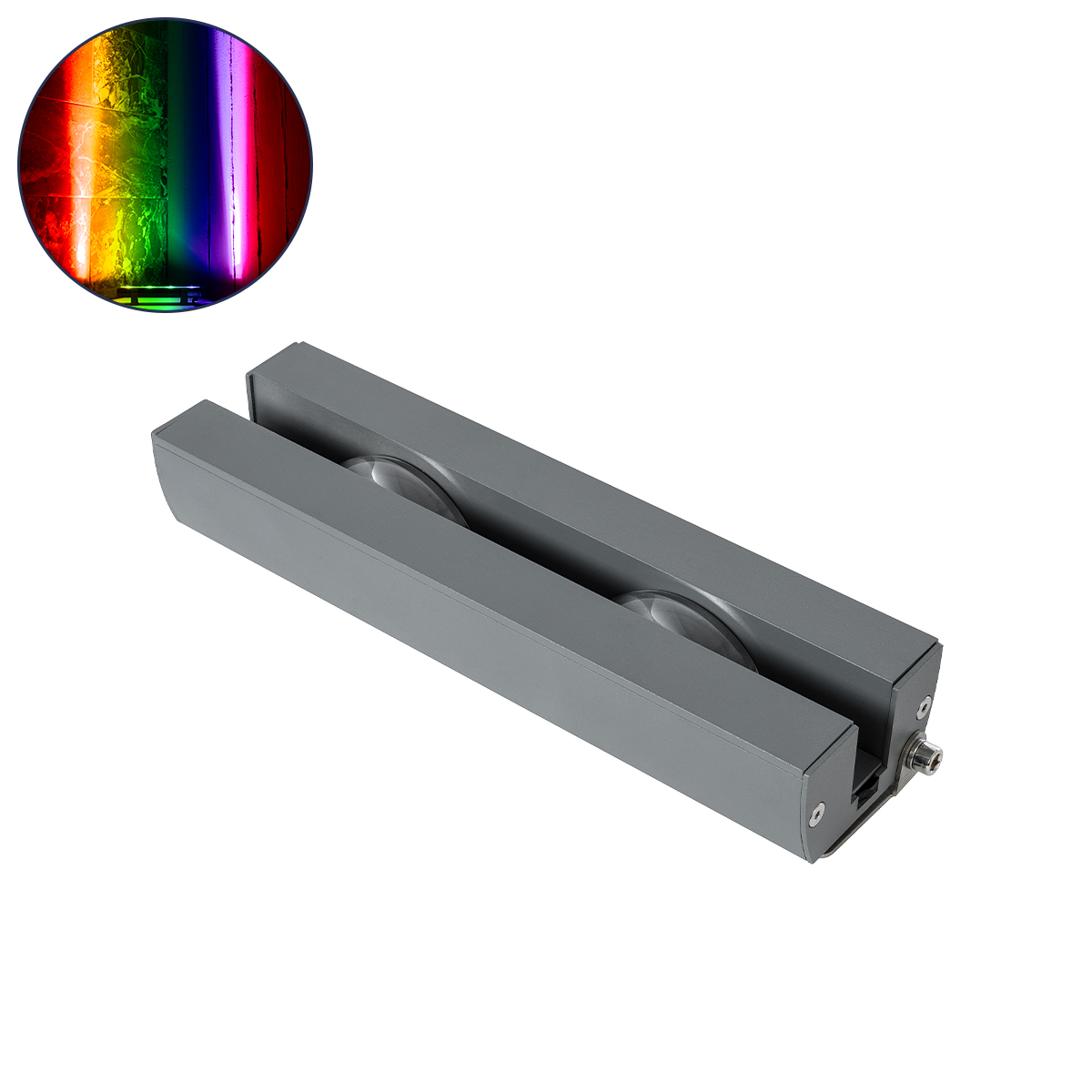 GLOBOSTAR® WINDOW-ARTE 90721 Αρχιτεκτονικό Φωτιστικό Ανάδειξης Παραθύρων Window Light LED 18W 1530lm 8x180° DC 24V Αδιάβροχο IP67 RGBW DMX512 Dimmable - Γκρι Ανθρακί - Μ25 x Π7 x Υ4.5cm - 3 Χρόνια Εγγύηση