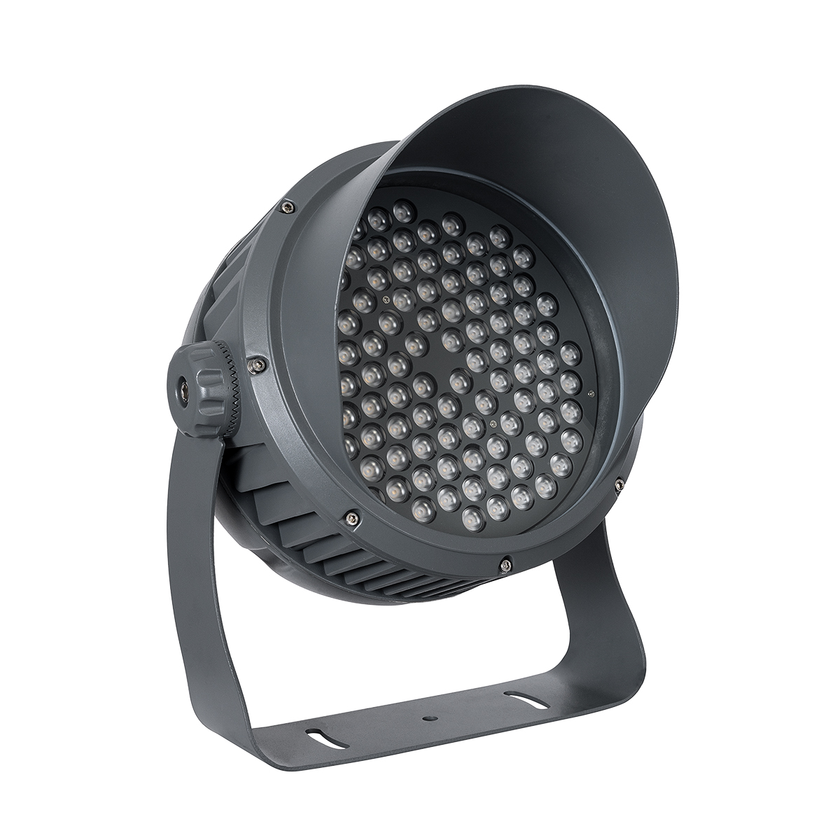 GLOBOSTAR® FLOOD-DIMO 90746 Προβολέας Σποτ Wall Washer με Αντιθαμβωτική Γρίλια LED 100W 9000lm 10° AC 220-240V Αδιάβροχο IP67 Θερμό Λευκό 2700K - Γκρι Ανθρακί - Μ34 x Π36 x Υ44cm - 3 Χρόνια Εγγύηση - Image 3