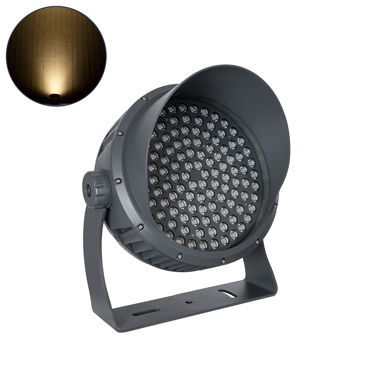 GLOBOSTAR® FLOOD-DIMO 90749 Προβολέας Σποτ Wall Washer με Αντιθαμβωτική Γρίλια LED 150W 13500lm 10° AC 220-240V Αδιάβροχο IP67 Θερμό Λευκό 2700K - Γκρι Ανθρακί - Μ43 x Π45 x Υ46cm - 3 Χρόνια Εγγύηση