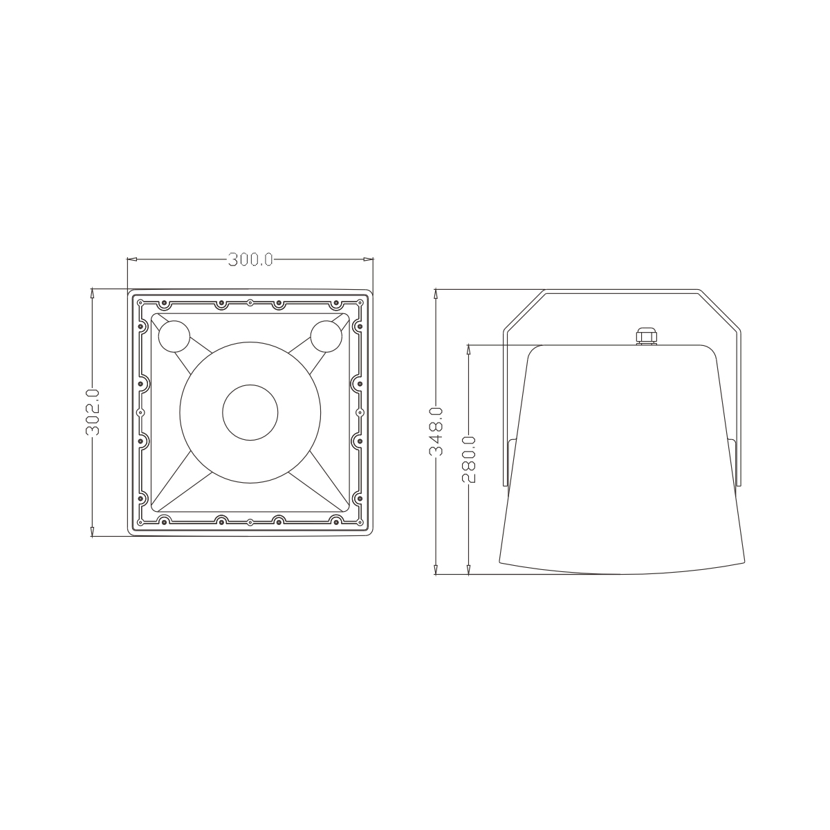 GloboStar® FDB LT208PT 98008 Facilities Speaker - Παθητικό Ηχείο Εγκαταστάσεων Επιτοίχιο με Μετασχηματιστή 100V & 8Ω - 150W RMS (600W Peak) - 1 x 8" Inches LF & 1 x 1" Inches HF - Αδιάβροχο IP56 - Λευκό - Μ30 x Π28 x Υ32cm - Image 11