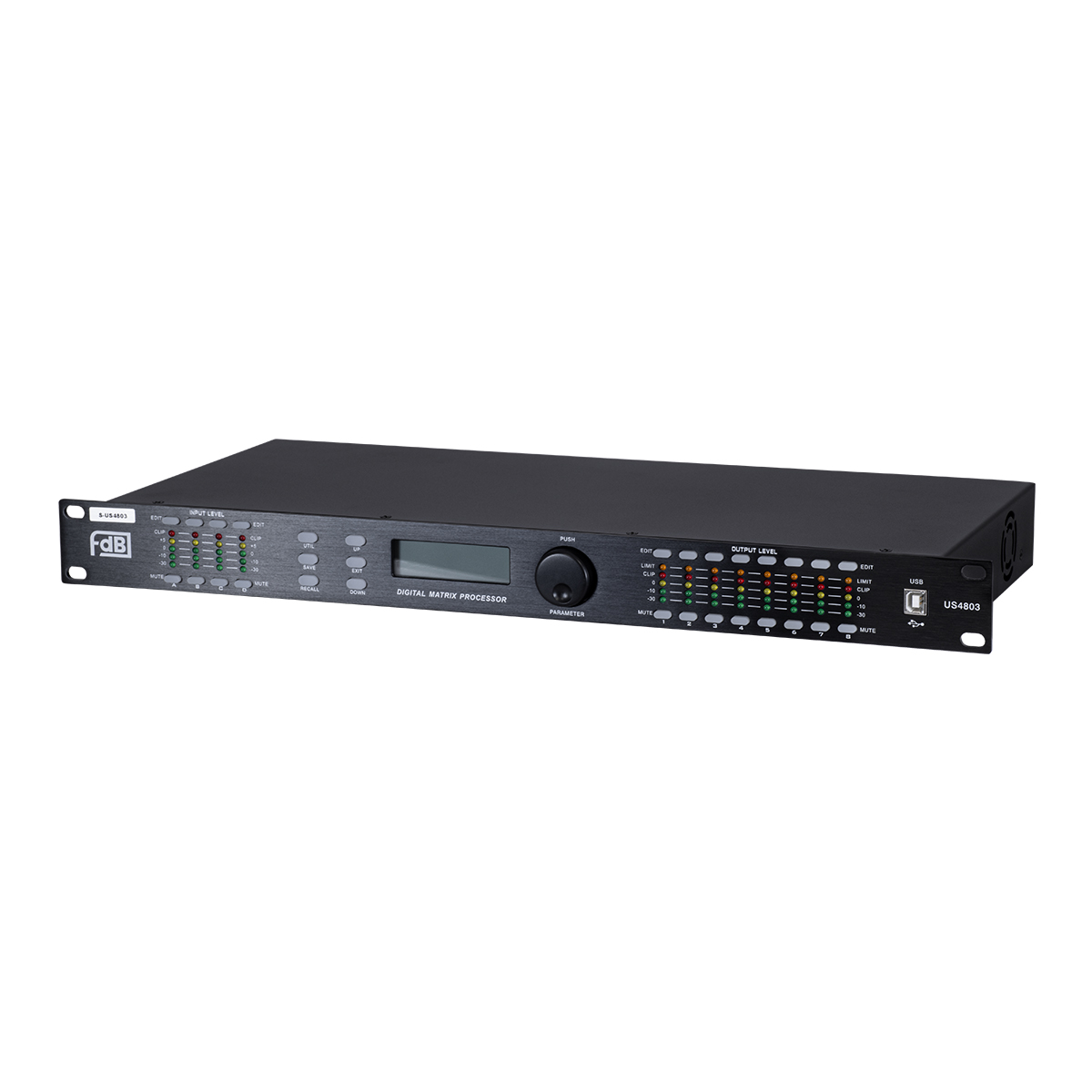 GloboStar® FDB US4803 98021 Audio Processor - Επαγγελματικός Επεξεργαστής Ήχου 4in & 8out - 32-bit DSP SHARC Processor - Frequency Response 20Hz-20Khz DR115DBu - AC 220V/50-60Hz - IP20 - Μαύρο - Μ48.2 x Π20.5 x Υ4.4cm - Image 3