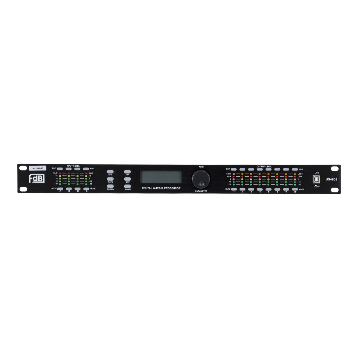GloboStar® FDB US4803 98021 Audio Processor - Επαγγελματικός Επεξεργαστής Ήχου 4in & 8out - 32-bit DSP SHARC Processor - Frequency Response 20Hz-20Khz DR115DBu - AC 220V/50-60Hz - IP20 - Μαύρο - Μ48.2 x Π20.5 x Υ4.4cm - Image 5