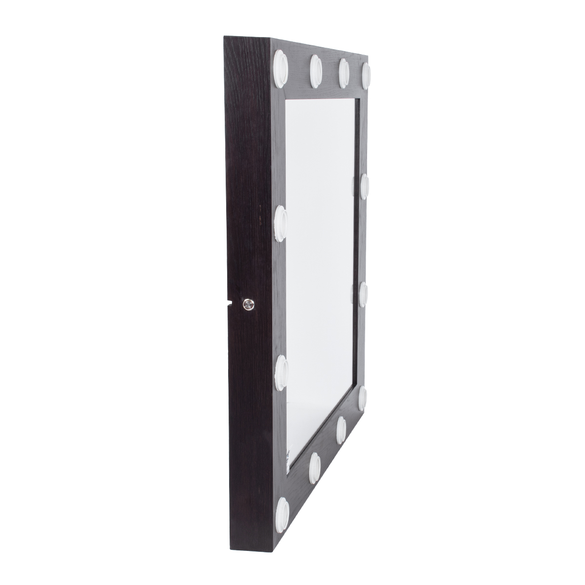 GloboStar® MAKEUP MIRROR-80x80-2 Μοντέρνος Καθρέπτης Μακιγιάζ με Πλαίσιο Φυσικού Ξύλου με Διακόπτη On/Off 12 x E27 AC220-240V - Μ80 x Π7 x Υ80cm - Καφέ Wenge - Image 6