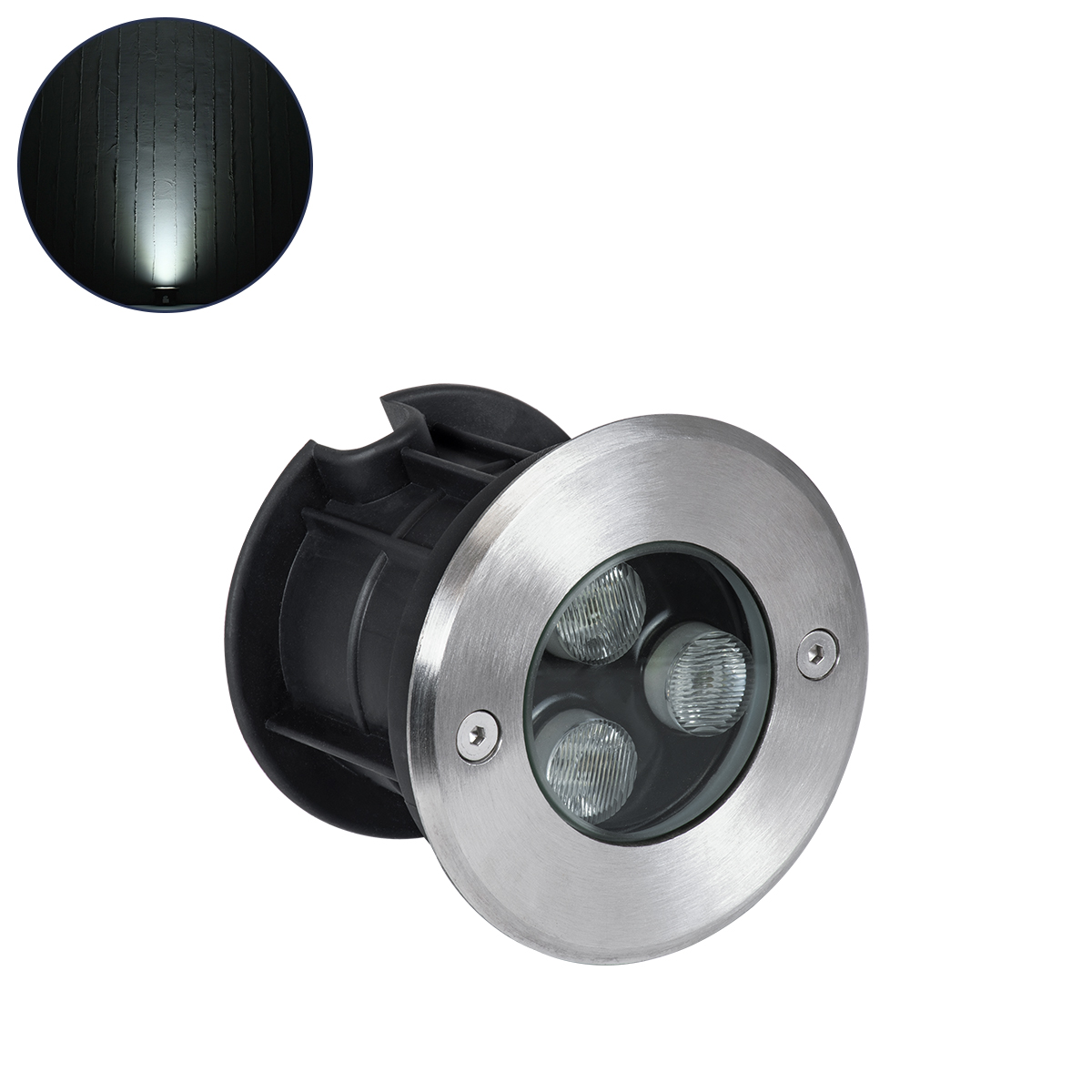 GloboStar® UNDERGROUND-FANI S-90980 Χωνευτό Φωτιστικό Σποτ Δαπέδου LED 12W 1200lm 60° DC 24V Αδιάβροχο IP68 Φ10 x Υ7.5cm Ψυχρό Λευκό 6000K - Ανοξείδωτο Ατσάλι - Image 2