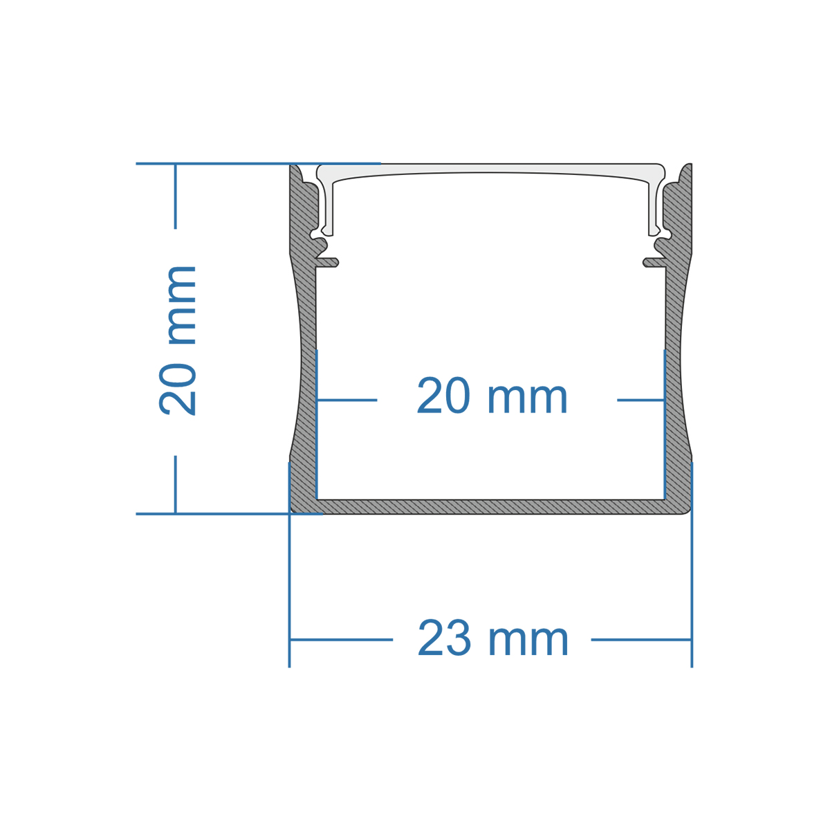 GloboStar® SURFACE-PROFILE 70868-3M Προφίλ Αλουμινίου - Βάση & Ψύκτρα Ταινίας LED με Λευκό Γαλακτερό Κάλυμμα - Επιφανειακή Χρήση - Πατητό Κάλυμμα - Λευκό - 3 Μέτρα - Πακέτο 5 Τεμαχίων - Μ300 x Π2.3 x Υ2cm - Image 8