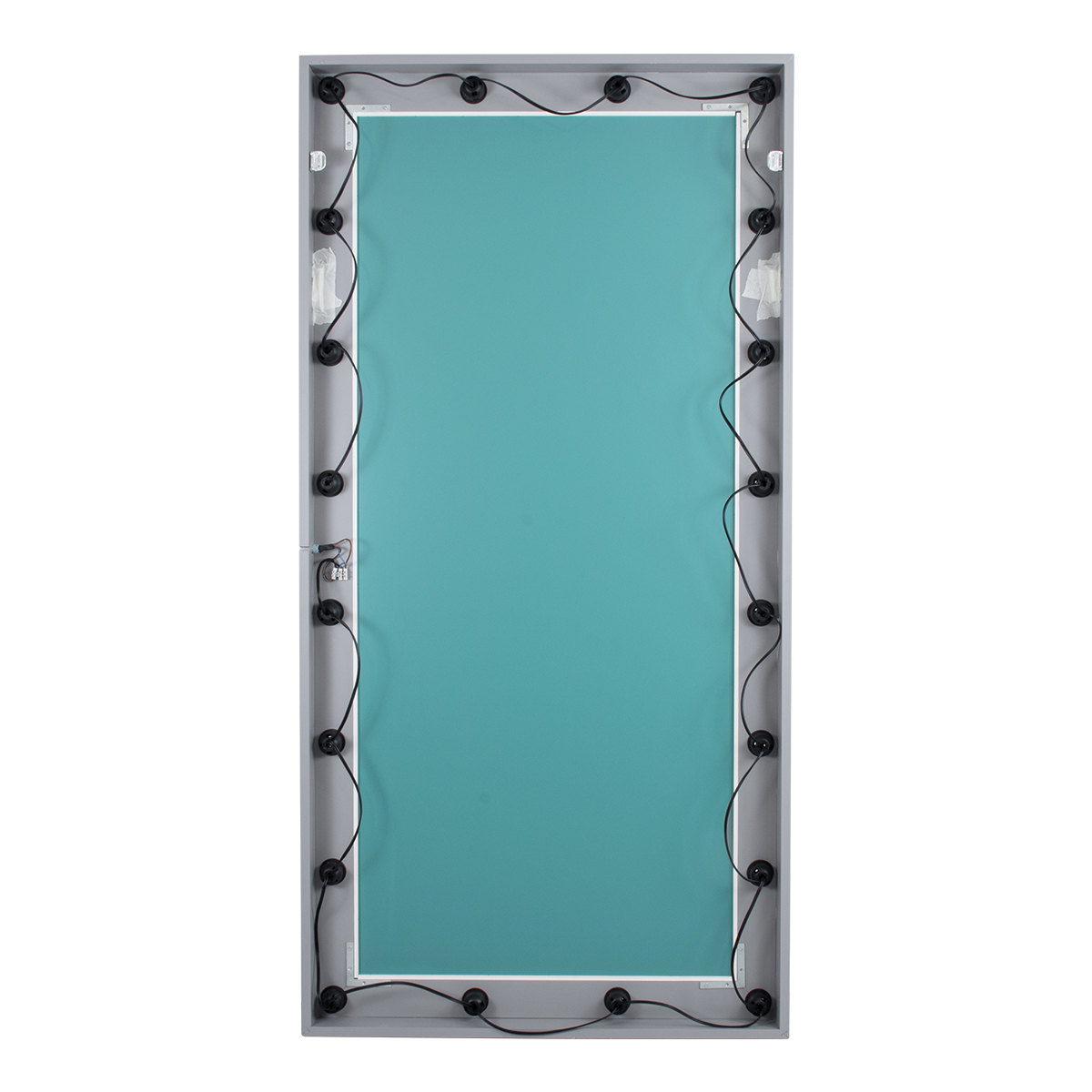 GloboStar® MAKEUP MIRROR-160x80-3 Μοντέρνος Καθρέπτης Μακιγιάζ με Πλαίσιο Φυσικού Ξύλου με Διακόπτη On/Off 20 x E27 AC220-240V - Μ80 x Π7 x Υ160cm - Γκρι Τσιμέντου - Image 7