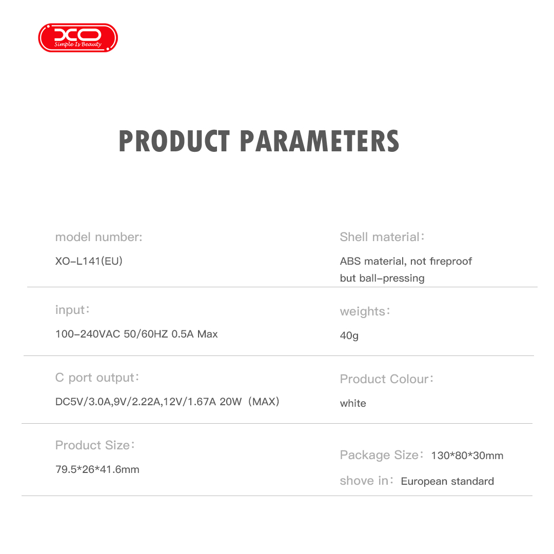 XO L141 Φορτιστής Γρήγορης Φόρτισης USB-C 20W με Καλώδιο Lightning - Image 6