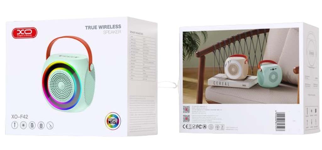 XO F42 Φορητό Ηχείο Karaoke RGB Bluetooth Stereo Με Μικρόφωνο Μπλέ - Image 2