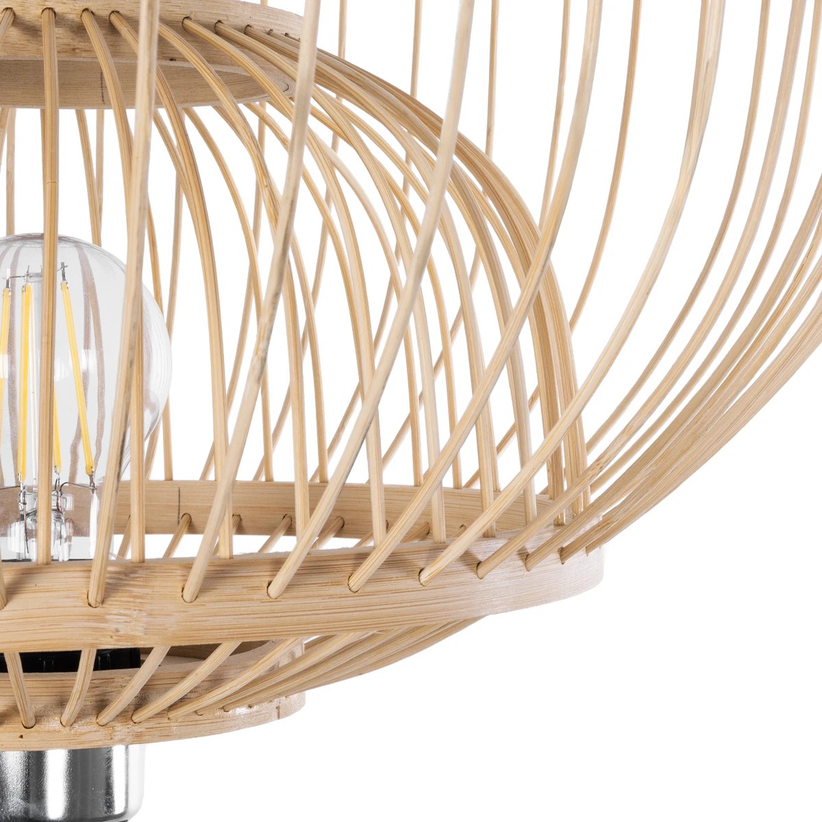 GloboStar® POPPY 01986 Boho Επιδαπέδιο Φωτιστικό Μονόφωτο 1 x E27 IP20 Μπεζ Ξύλο - Μ58 x Π58 x Υ141cm - Image 7