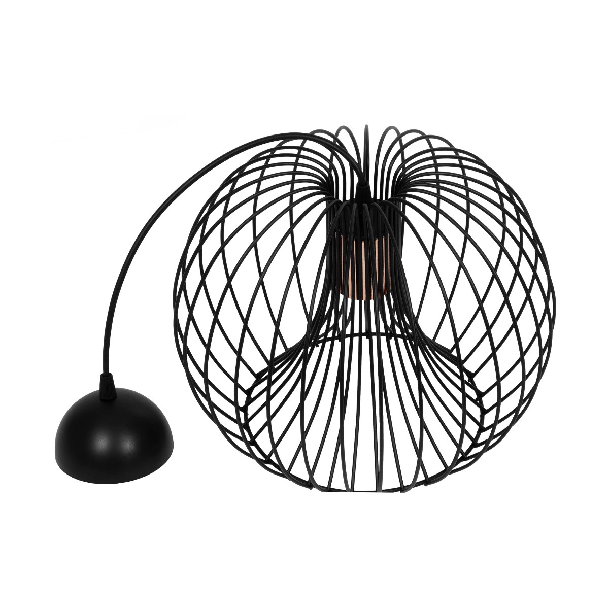 GloboStar® GLOWIA 201-0032 Μοντέρνο Κρεμαστό Φωτιστικό Πλέγμα Μονόφωτο 1 x E27 IP20 Μαύρο Μέταλλο - Μ26 x Π26 x Υ70cm - Image 11