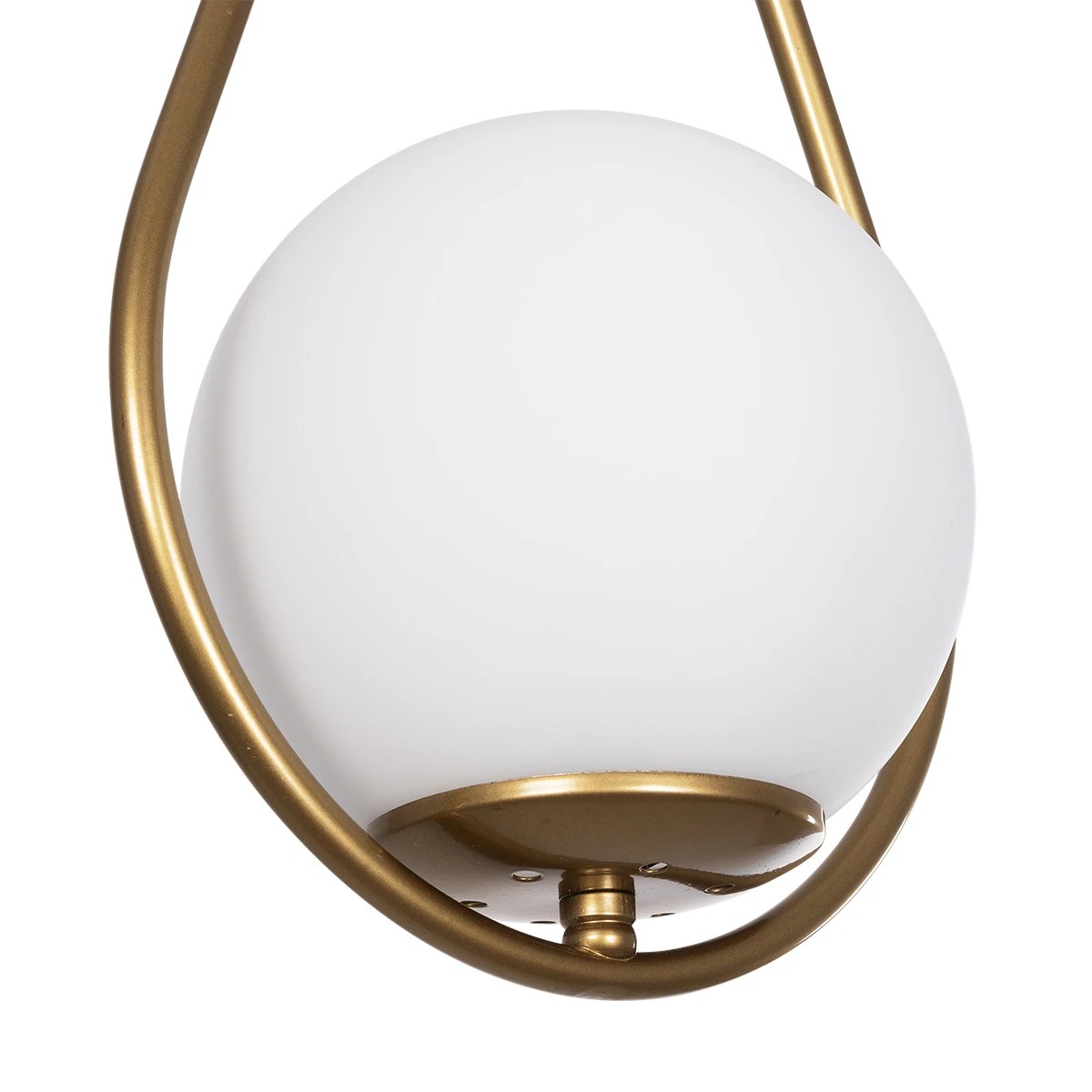 GloboStar® DROP 201-0034 Vintage Κρεμαστό Φωτιστικό Μπάλα Μονόφωτο 1 x E27 IP20 Χρυσό Μέταλλο με Γαλακτερή Μπάλα - Μ20 x Π25 x Υ80cm - Image 8