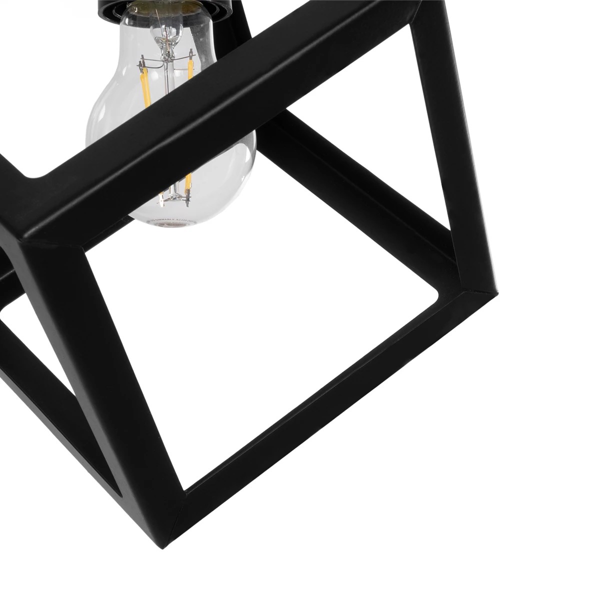 GloboStar® DISE 201-0049 Μοντέρνο Κρεμαστό Φωτιστικό Κύβος Μονόφωτο 1 x E27 IP20 Μαύρο Μέταλλο - Μ18 x Π18 x Υ68cm - Image 8