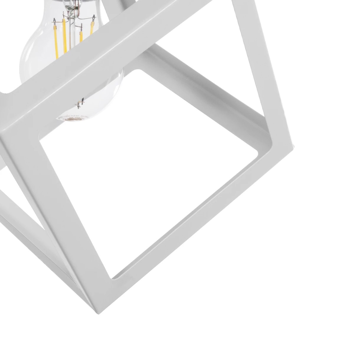 GloboStar® DISE 201-0052 Μοντέρνο Κρεμαστό Φωτιστικό Κύβος Μονόφωτο 1 x E27 IP20 Λευκό Μέταλλο - Μ18 x Π18 x Υ68cm - Image 8