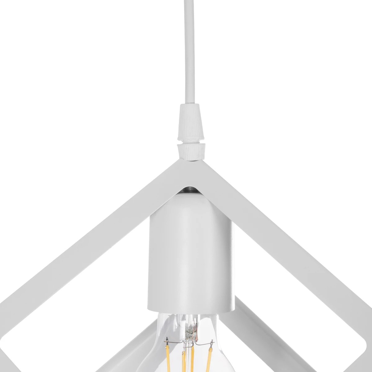 GloboStar® DISE 201-0052 Μοντέρνο Κρεμαστό Φωτιστικό Κύβος Μονόφωτο 1 x E27 IP20 Λευκό Μέταλλο - Μ18 x Π18 x Υ68cm - Image 9