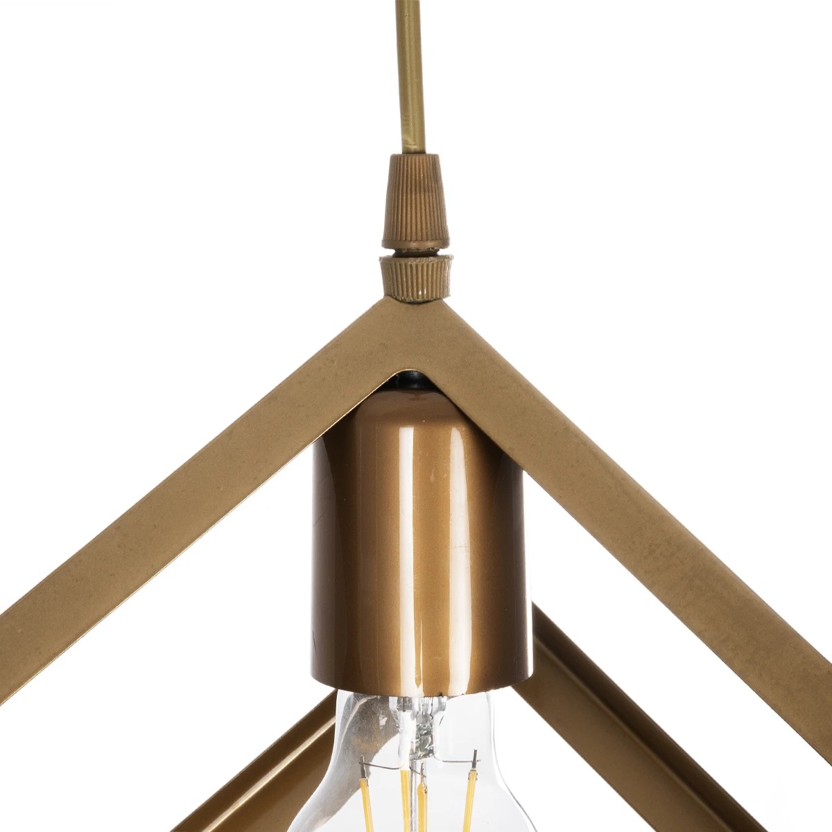 GloboStar® DISE 201-0055 Μοντέρνο Κρεμαστό Φωτιστικό Κύβος Μονόφωτο 1 x E27 IP20 Χρυσό Μέταλλο - Μ18 x Π18 x Υ68cm - Image 9