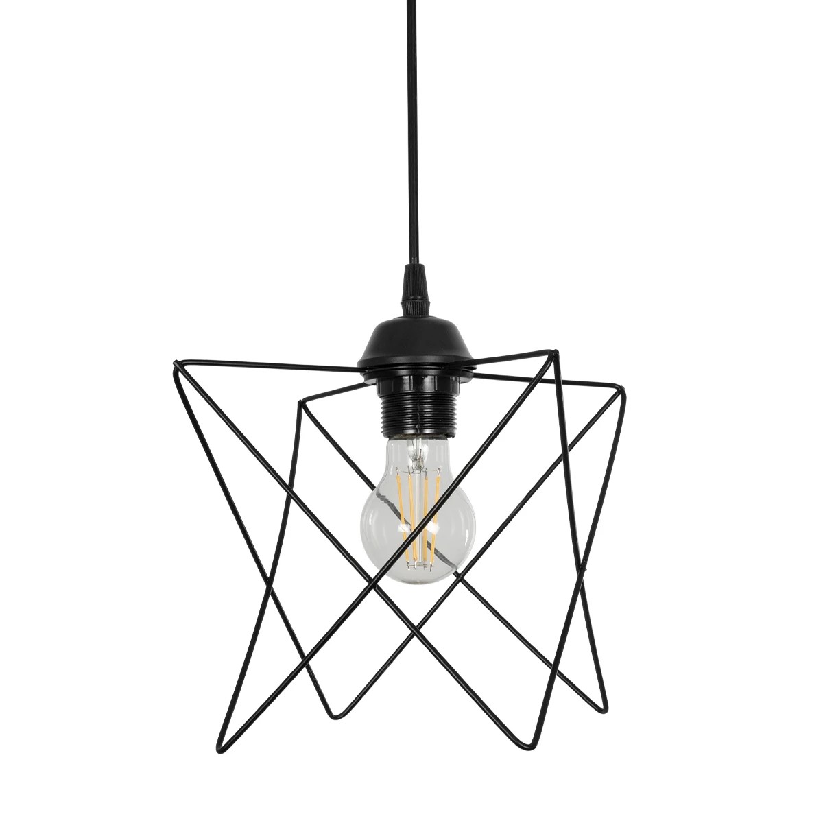 GloboStar® GLIND Vintage 201-0092 Κρεμαστό Φωτιστικό Ράγα Τρίφωτο 3 x E27 IP20 Μαύρο Μέταλλο - Μ55 x Π25 x Υ70cm - Image 7