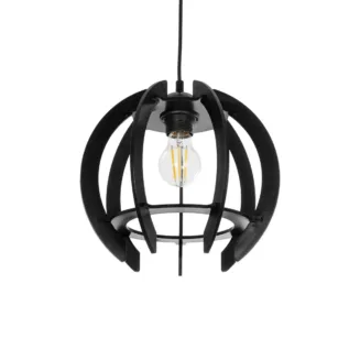 GloboStar® VIVIDUS 202-0028 Μοντέρνο Κρεμαστό Φωτιστικό Ανάρτηση Μονόφωτο 1 x E27 IP20 Μαύρο - Μ30 x Π30 x Υ70cm