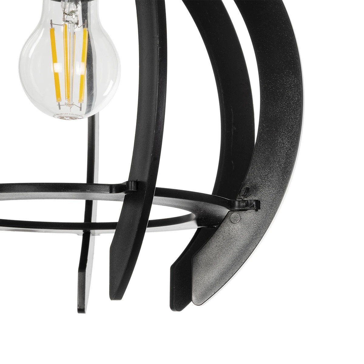 GloboStar® VIVIDUS 202-0028 Μοντέρνο Κρεμαστό Φωτιστικό Ανάρτηση Μονόφωτο 1 x E27 IP20 Μαύρο - Μ30 x Π30 x Υ70cm - Image 9