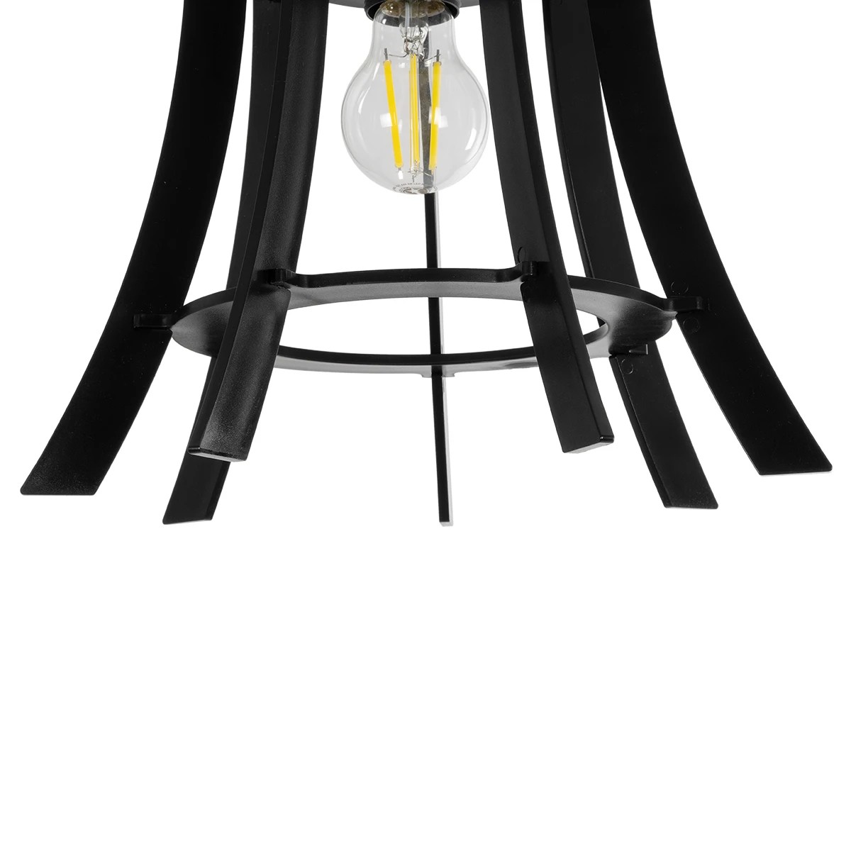 GloboStar® VIVIDUS 202-0029 Μοντέρνο Κρεμαστό Φωτιστικό Ανάρτηση Μονόφωτο 1 x E27 IP20 Μαύρο - Μ30 x Π30 x Υ70cm - Image 9