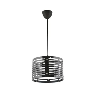 GloboStar® DOMINIC 202-0030 Μοντέρνο Κρεμαστό Φωτιστικό Καπέλο Μονόφωτο 1 x E27 IP20 Μαύρο Πλαστικό - Μ30 x Π30 x Υ70cm