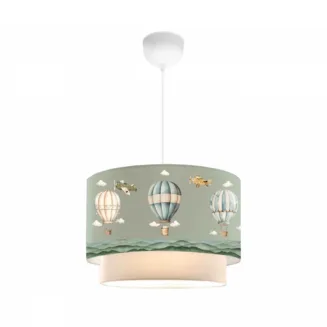 GloboStar® BALLON 204-0120 Παιδικό Κρεμαστό Φωτιστικό Φιγούρα Μονόφωτο 1 x E27 IP20 Πολύχρωμο Ύφασμα - Μ30 x Π30 x Υ70cm