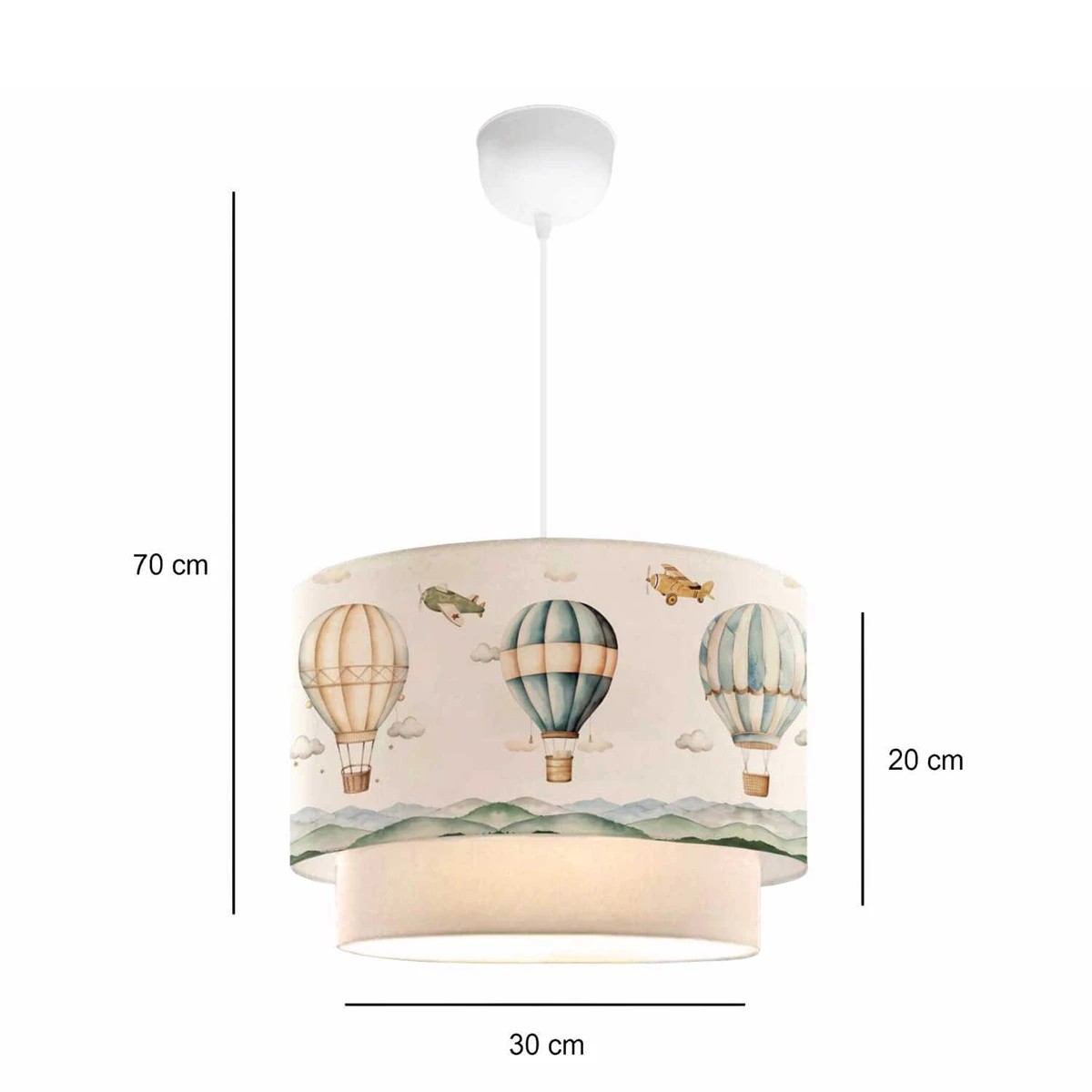 GloboStar® BALLON 204-0121 Παιδικό Κρεμαστό Φωτιστικό Φιγούρα Μονόφωτο 1 x E27 IP20 Πολύχρωμο Ύφασμα - Μ30 x Π30 x Υ70cm - Image 3