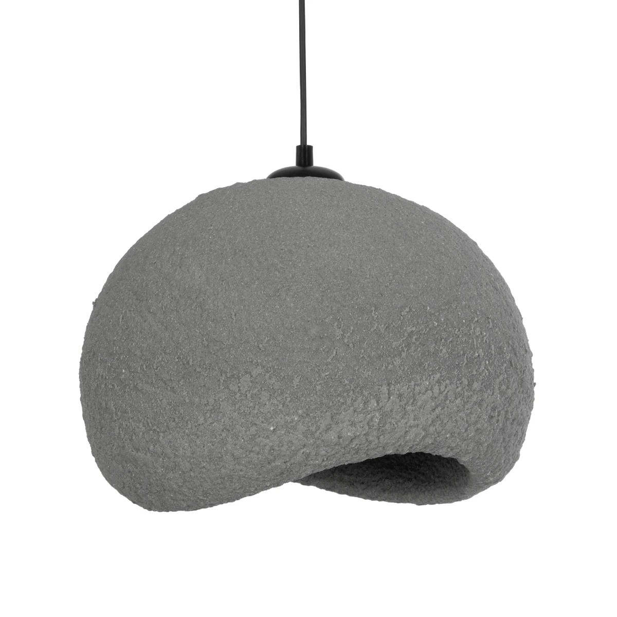 GloboStar® STONE 204-0122 Μοντέρνο Κρεμαστό Φωτιστικό Καμπάνα Μονόφωτο 1 x E27 IP20 Γκρι Σκoύρο Πολυστερίνη με Ρητίνη - Μ31.5 x Π35 x Υ26cm - Image 5