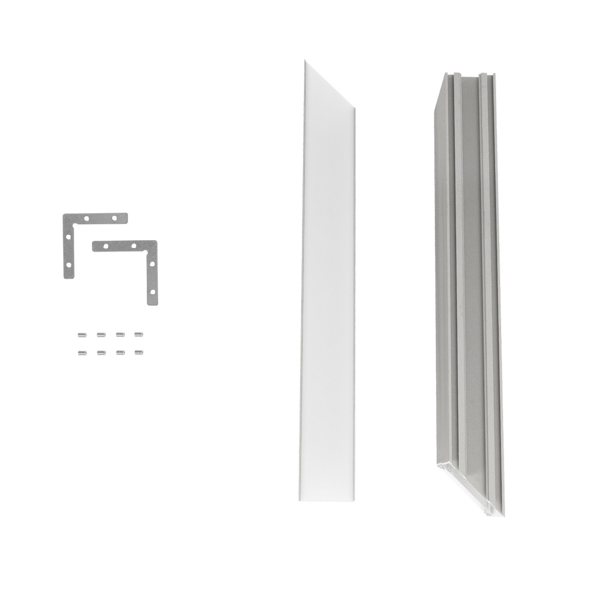 GLOBOSTAR® ALP-CORNER-SIDE90 LUMILINE 61768 Επιφανειακό / Κρεμαστό Προφίλ Αλουμινίου Γωνία με Λευκό Γαλακτερό Πατητό Κάλυμμα για Ταινίες LED IP20 - Γκρι Ανθρακί Ματ - Μ30 x Π3.5 x Υ7cm - Image 8