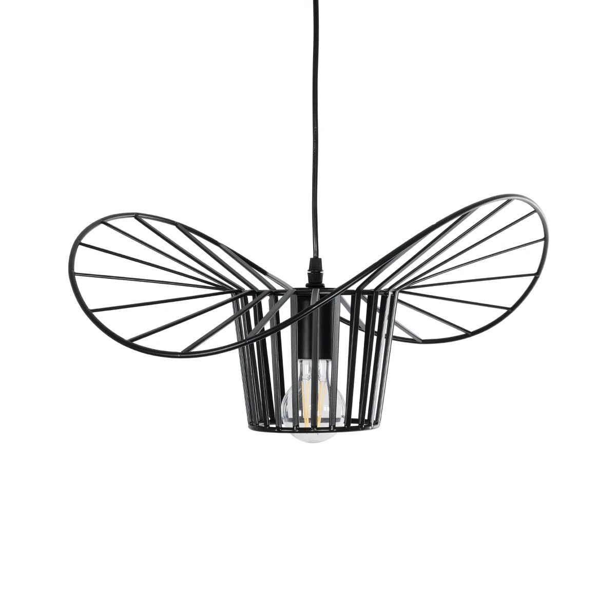 GloboStar® LUMINOVA 61462 Μοντέρνο Κρεμαστό Φωτιστικό Πλέγμα Μονόφωτο 1 x E27 IP20 Μαύρο Σχοινί με Μαύρο Σύρμα - Μ42 x Π42 x Υ20.5cm - Image 5