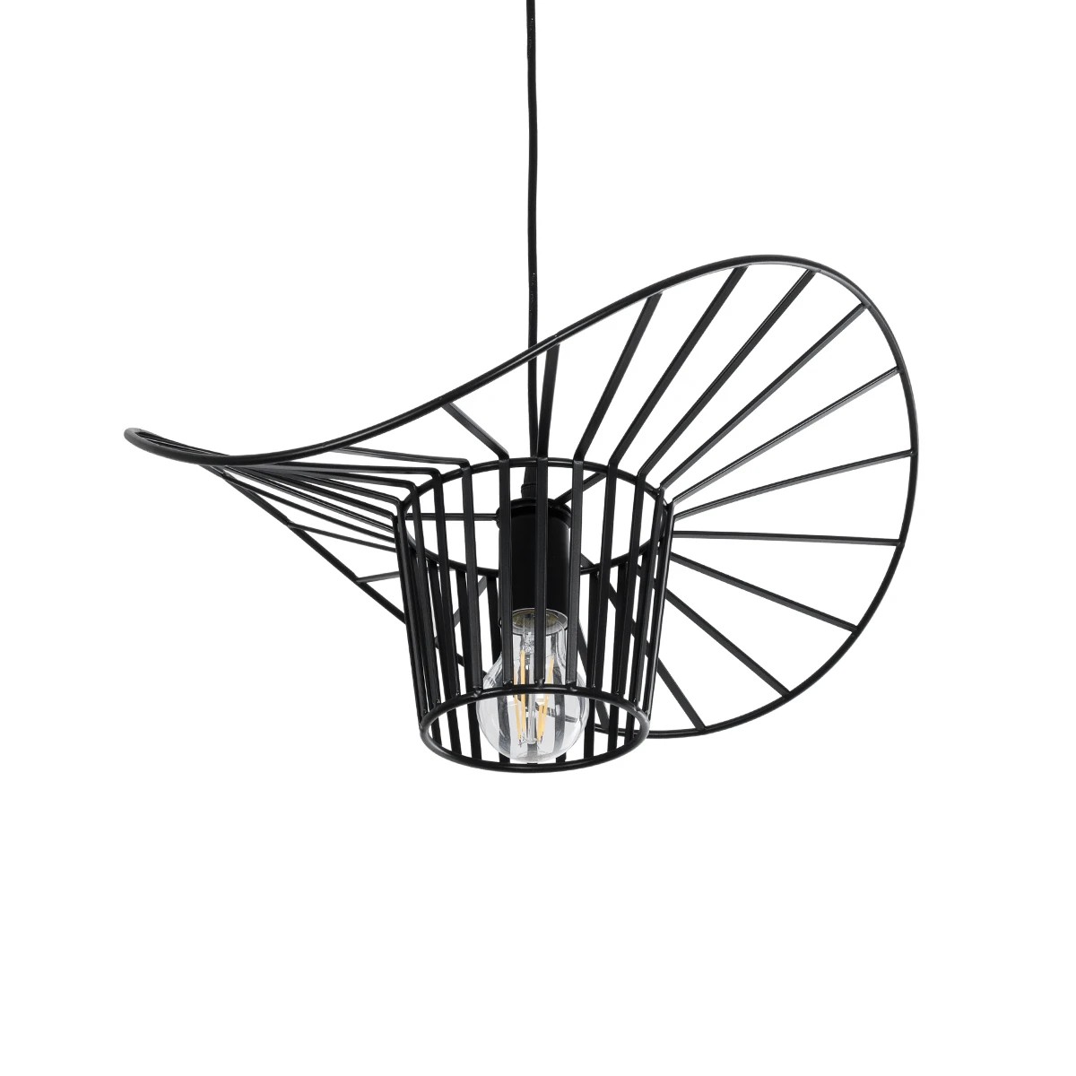 GloboStar® LUMINOVA 61462 Μοντέρνο Κρεμαστό Φωτιστικό Πλέγμα Μονόφωτο 1 x E27 IP20 Μαύρο Σχοινί με Μαύρο Σύρμα - Μ42 x Π42 x Υ20.5cm - Image 6