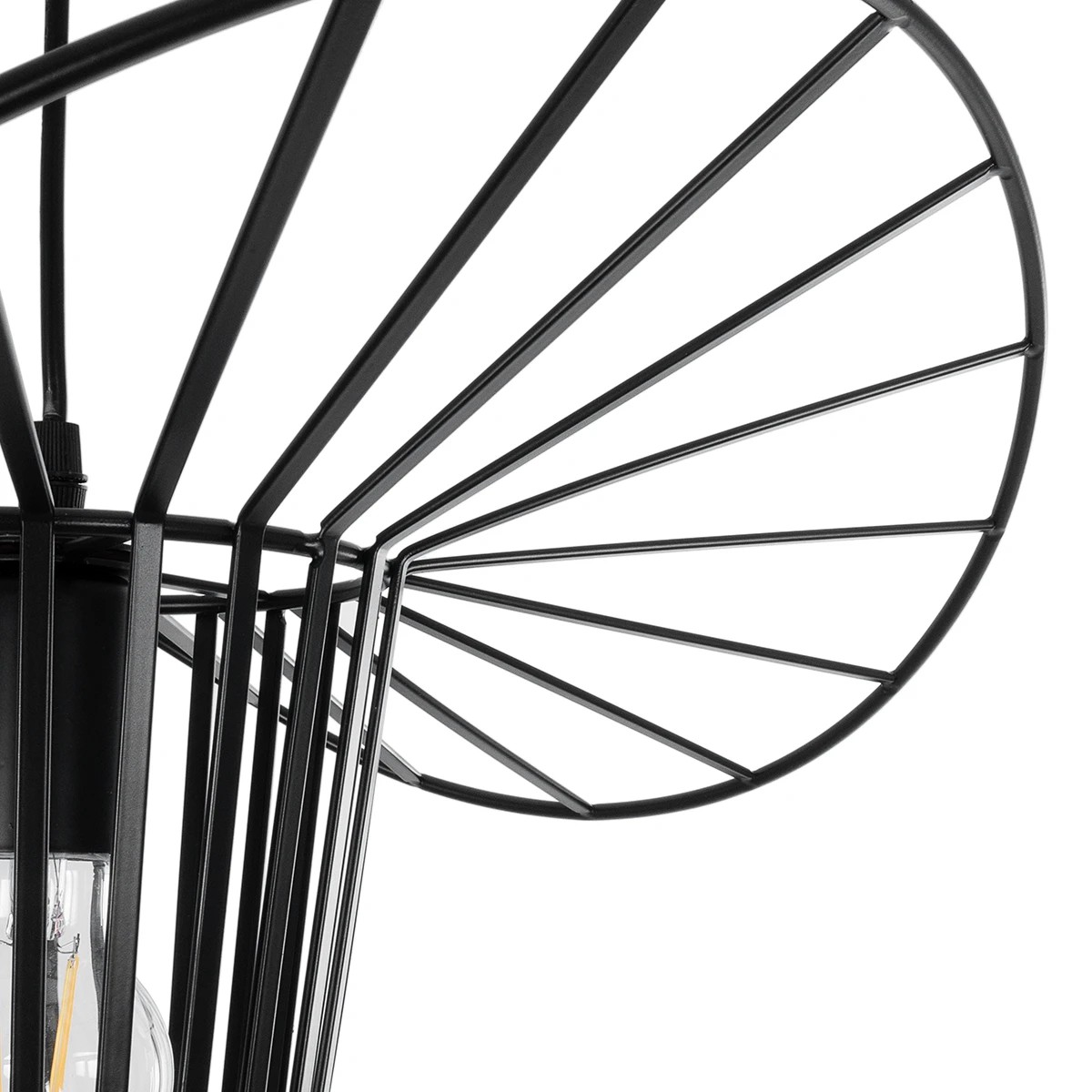 GloboStar® LUMINOVA 61462 Μοντέρνο Κρεμαστό Φωτιστικό Πλέγμα Μονόφωτο 1 x E27 IP20 Μαύρο Σχοινί με Μαύρο Σύρμα - Μ42 x Π42 x Υ20.5cm - Image 8