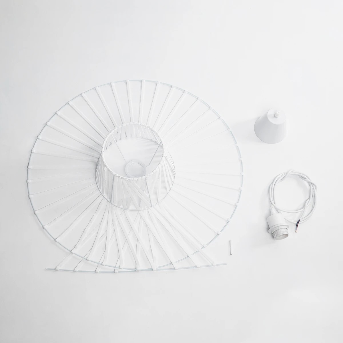 GloboStar® LUMINOVA 61465 Μοντέρνο Κρεμαστό Φωτιστικό Πλέγμα Μονόφωτο 1 x E27 IP20 Λευκό Σχοινί με Λευκό Σύρμα - Μ65 x Π65 x Υ25cm - Image 10