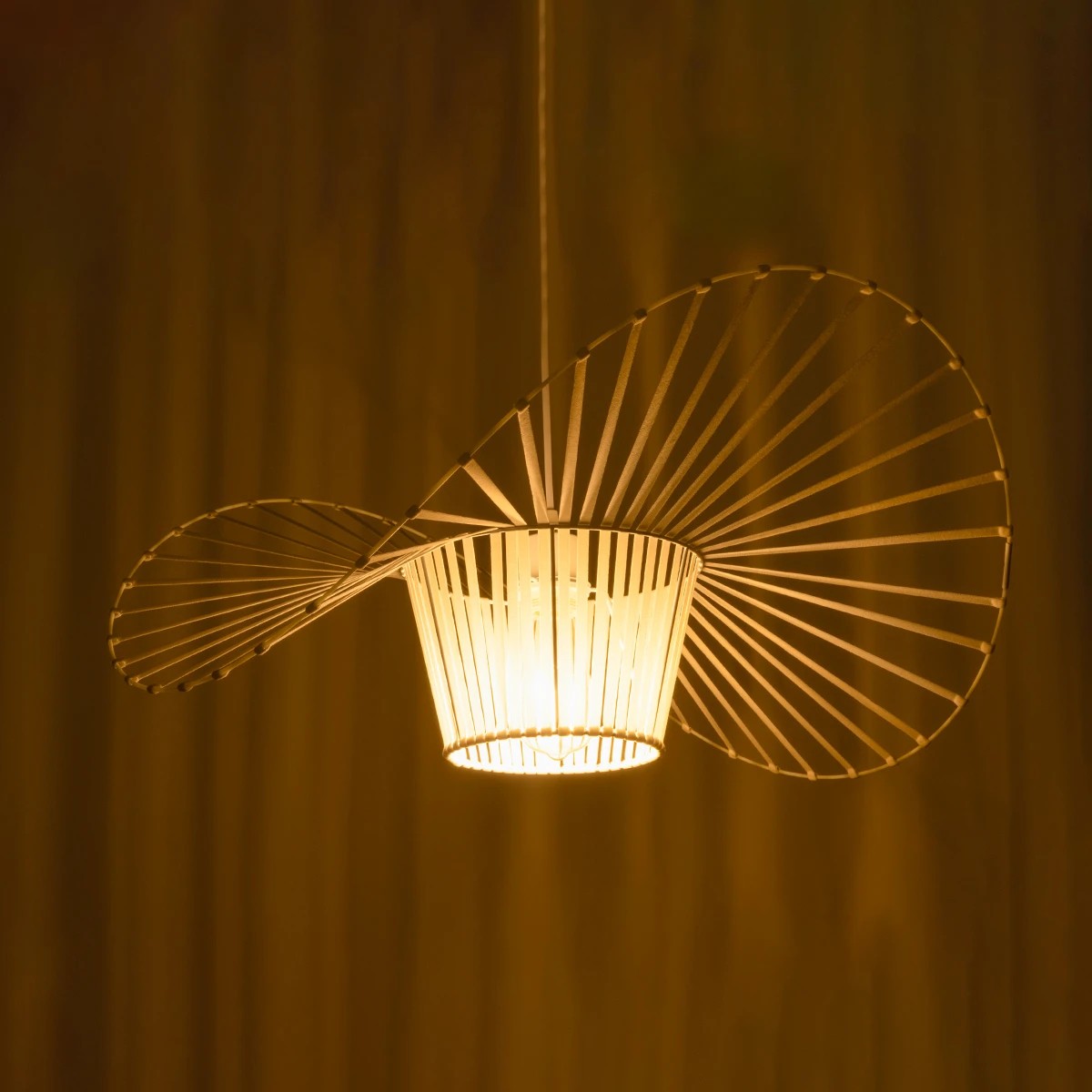 GloboStar® LUMINOVA 61465 Μοντέρνο Κρεμαστό Φωτιστικό Πλέγμα Μονόφωτο 1 x E27 IP20 Λευκό Σχοινί με Λευκό Σύρμα - Μ65 x Π65 x Υ25cm - Image 3