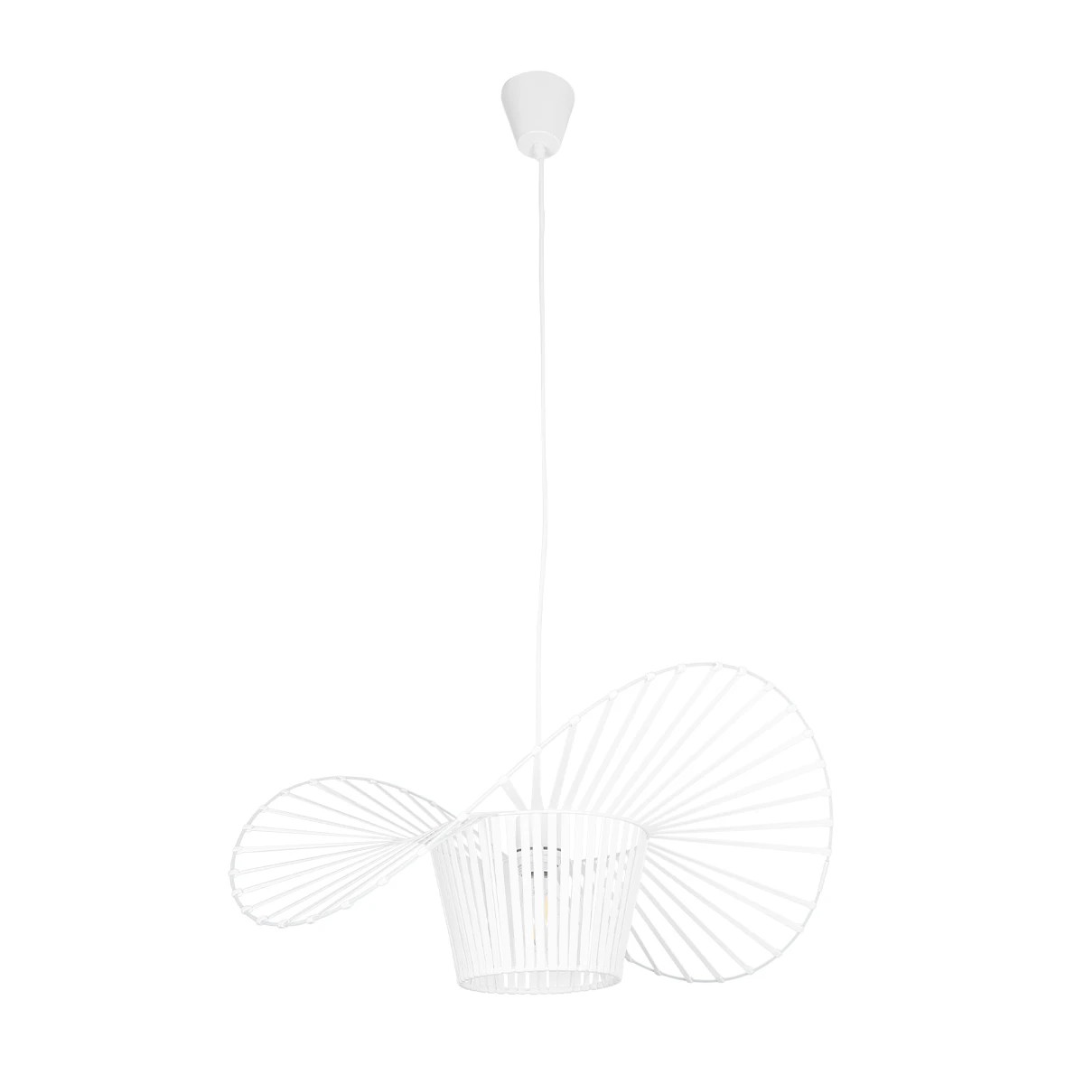 GloboStar® LUMINOVA 61465 Μοντέρνο Κρεμαστό Φωτιστικό Πλέγμα Μονόφωτο 1 x E27 IP20 Λευκό Σχοινί με Λευκό Σύρμα - Μ65 x Π65 x Υ25cm - Image 4