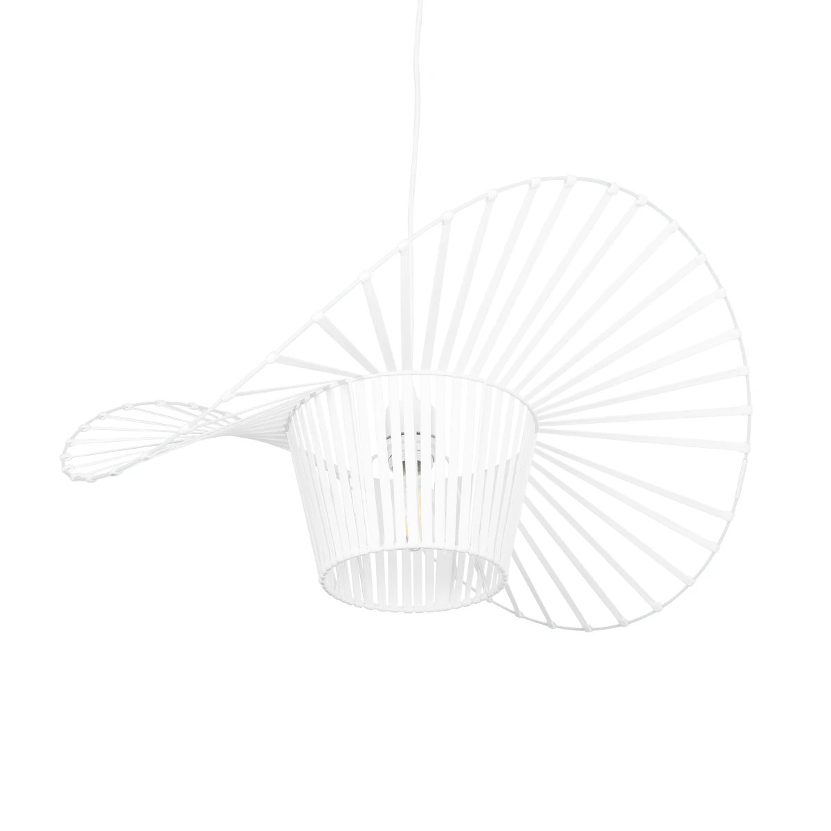 GloboStar® LUMINOVA 61465 Μοντέρνο Κρεμαστό Φωτιστικό Πλέγμα Μονόφωτο 1 x E27 IP20 Λευκό Σχοινί με Λευκό Σύρμα - Μ65 x Π65 x Υ25cm - Image 6