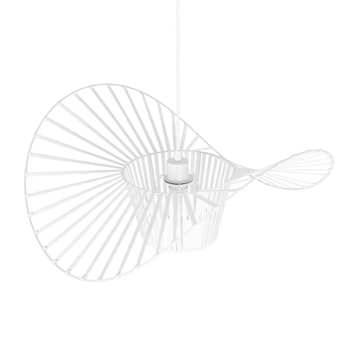 GloboStar® LUMINOVA 61465 Μοντέρνο Κρεμαστό Φωτιστικό Πλέγμα Μονόφωτο 1 x E27 IP20 Λευκό Σχοινί με Λευκό Σύρμα - Μ65 x Π65 x Υ25cm - Image 7