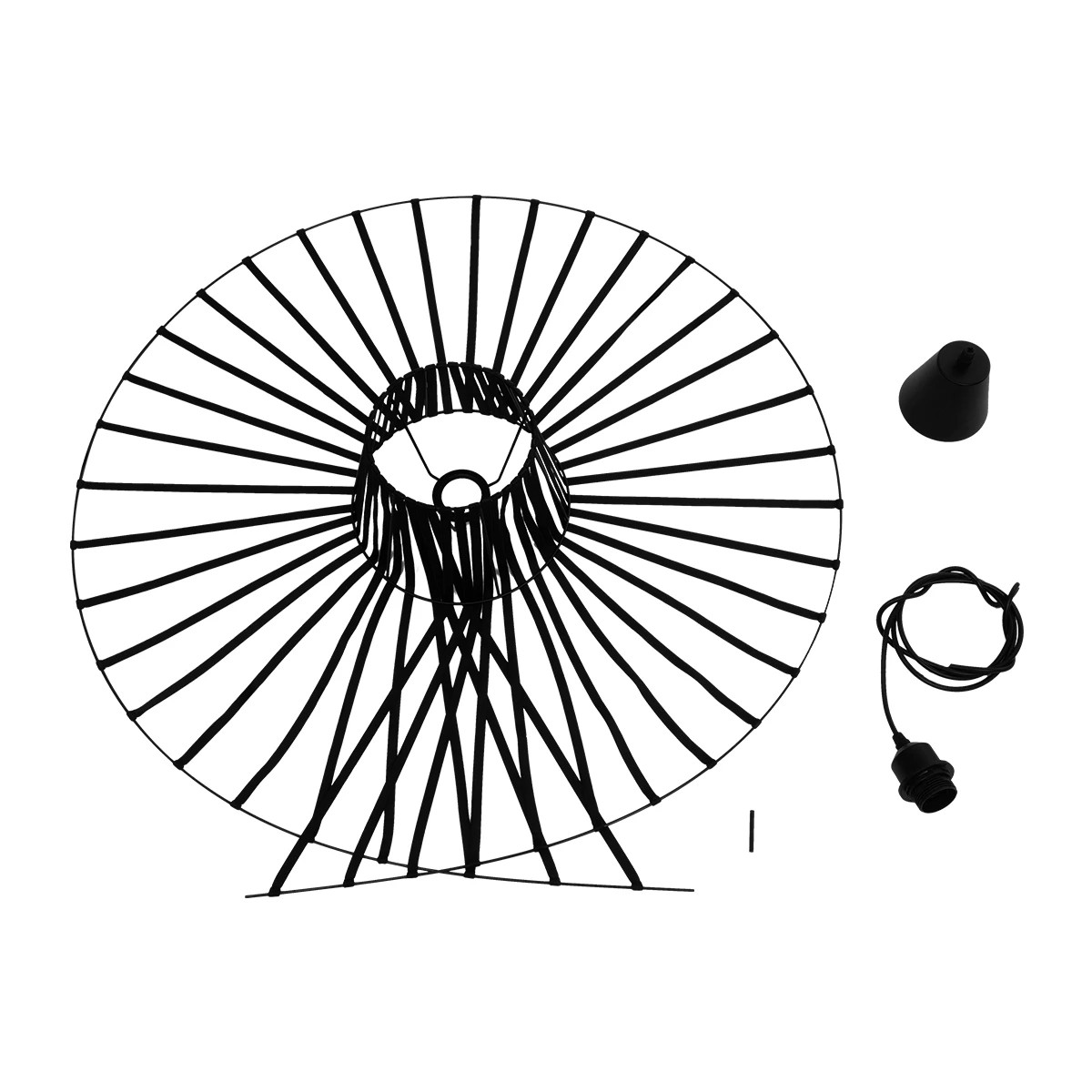 GloboStar® LUMINOVA 61466 Μοντέρνο Κρεμαστό Φωτιστικό Πλέγμα Μονόφωτο 1 x E27 IP20 Μαύρο Σχοινί με Μαύρο Σύρμα - Μ80 x Π80 x Υ30cm - Image 10