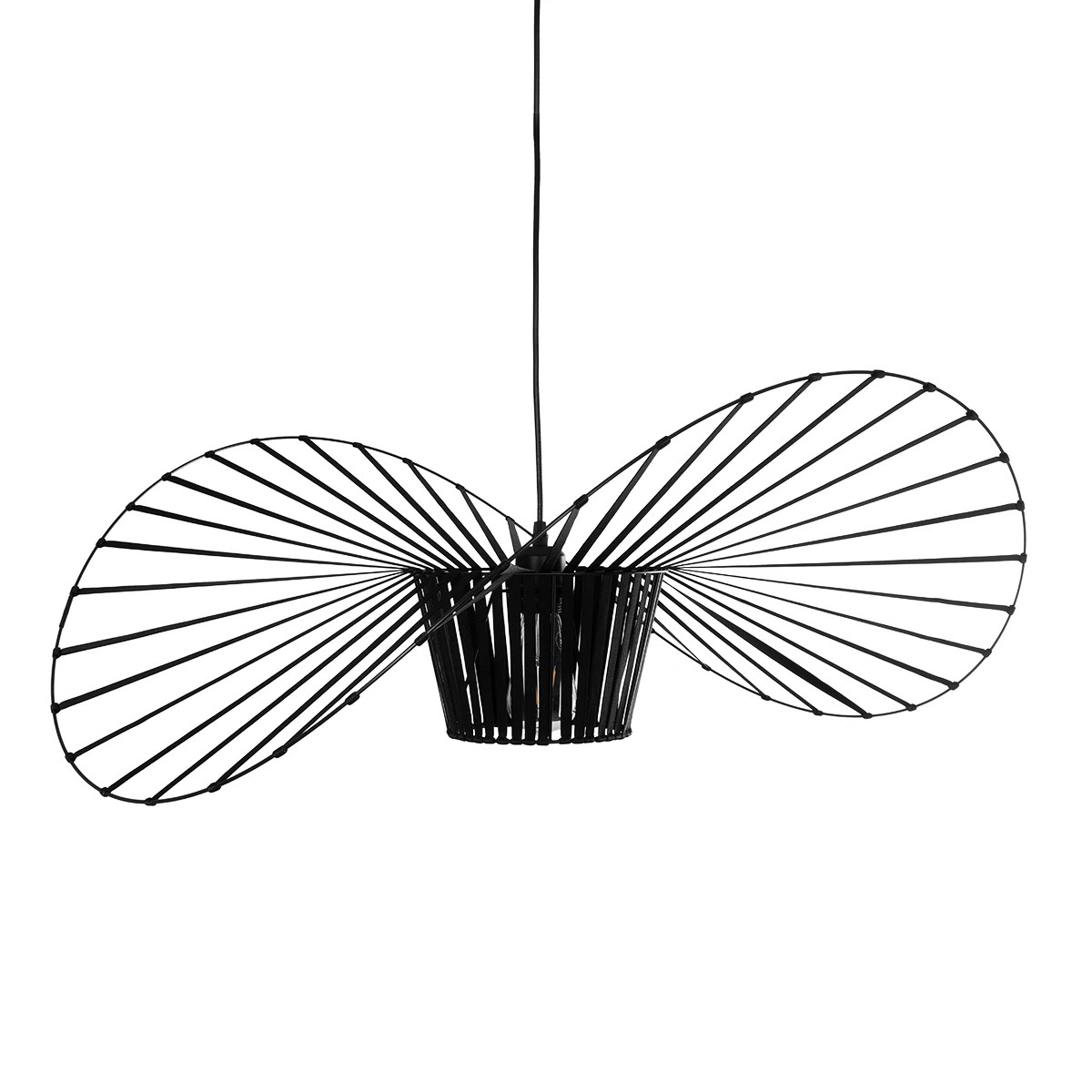 GloboStar® LUMINOVA 61466 Μοντέρνο Κρεμαστό Φωτιστικό Πλέγμα Μονόφωτο 1 x E27 IP20 Μαύρο Σχοινί με Μαύρο Σύρμα - Μ80 x Π80 x Υ30cm - Image 5