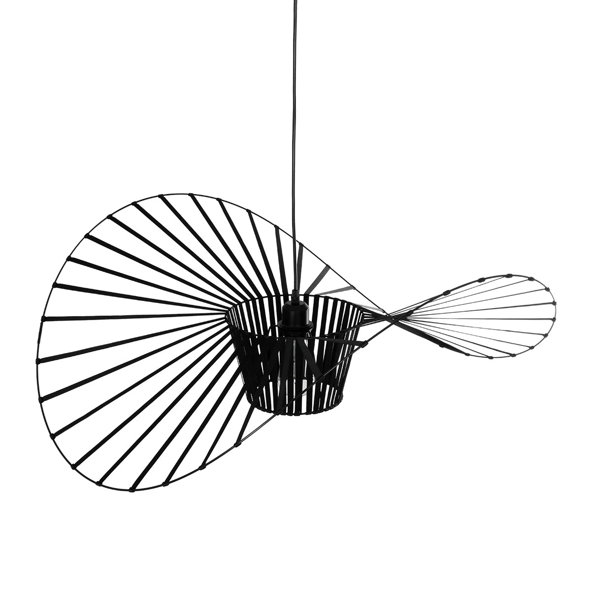 GloboStar® LUMINOVA 61466 Μοντέρνο Κρεμαστό Φωτιστικό Πλέγμα Μονόφωτο 1 x E27 IP20 Μαύρο Σχοινί με Μαύρο Σύρμα - Μ80 x Π80 x Υ30cm - Image 7