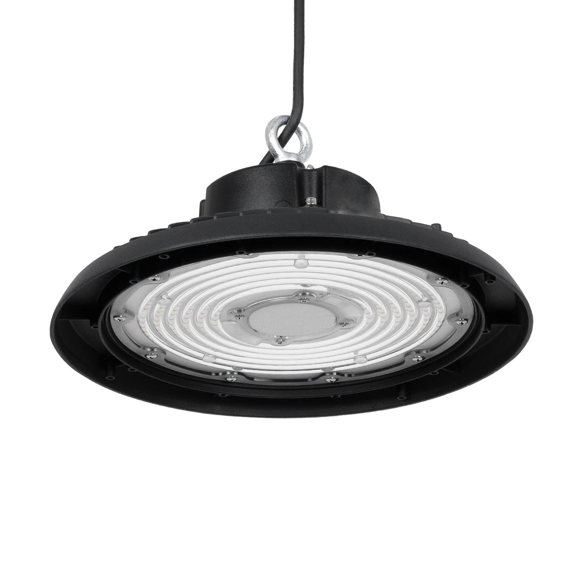 GLOBOSTAR® INDUSTRY 61502 Βιομηχανικό Φωτιστικό Καμπάνα High Bay UFO LED 200W 30000lm SDCM<5 90° AC 85-265V Αδιάβροχο IP65 IK08 Φυσικό Λευκό 5000K - 338 x Sanan Opto SMD Chip & TÜV SÜD Driver - Μαύρο Χυτό Αλουμίνιο - Μ30 x Π30 x Υ16cm - 5 Χρόνια Εγγύηση - Image 4