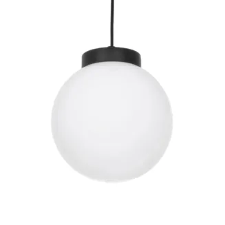 GLOBOSTAR® AGROS 61591 Κρεμαστό Φωτιστικό Οροφής Κήπου με Ντουί 1 x E27 AC 220-240V Αδιάβροχο IP65 - Λευκό & Μάυρο - Μ20 x Π20 x Υ22cm